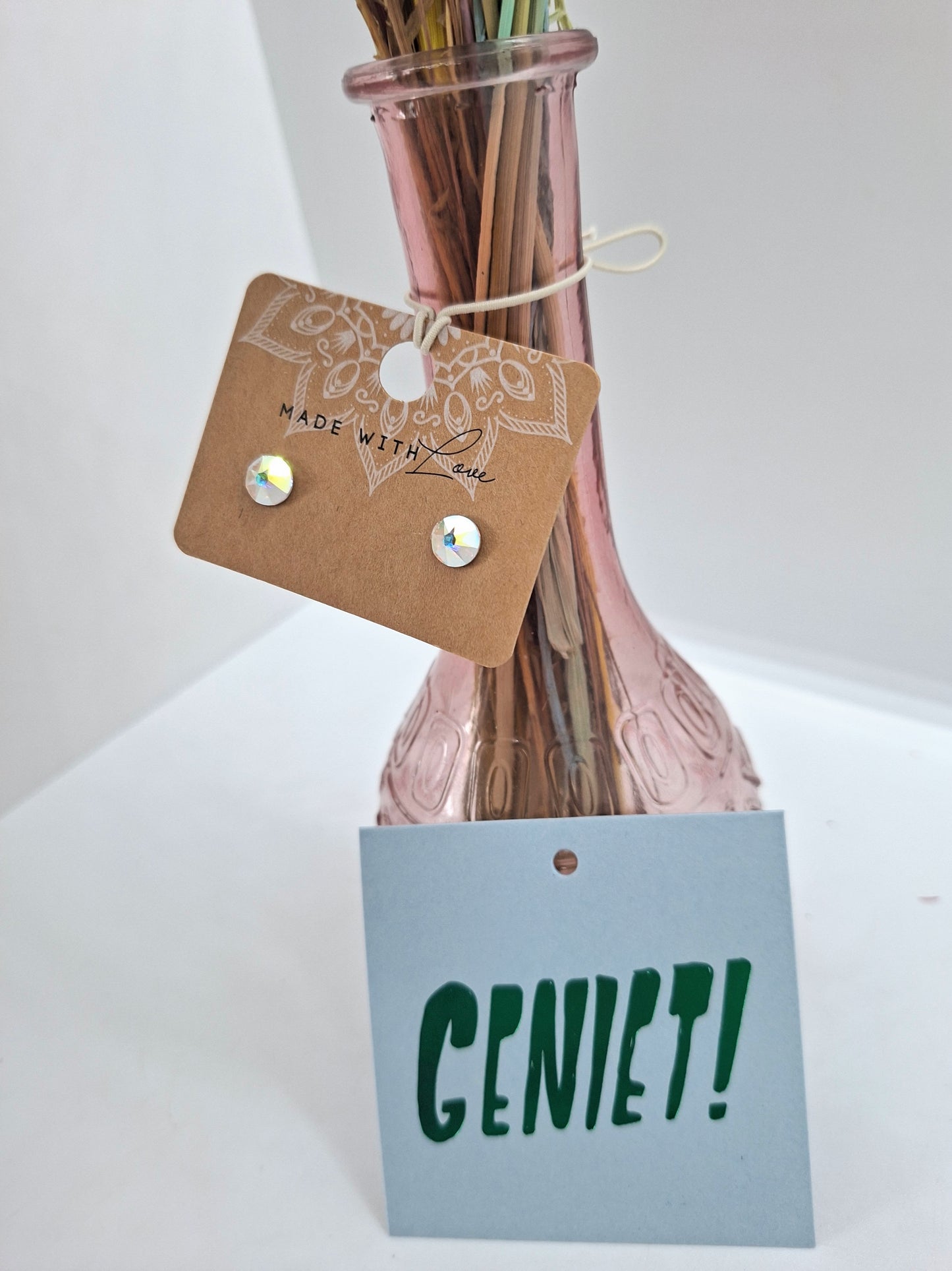 Cadeaupakket : Vaasje + Oorbellen