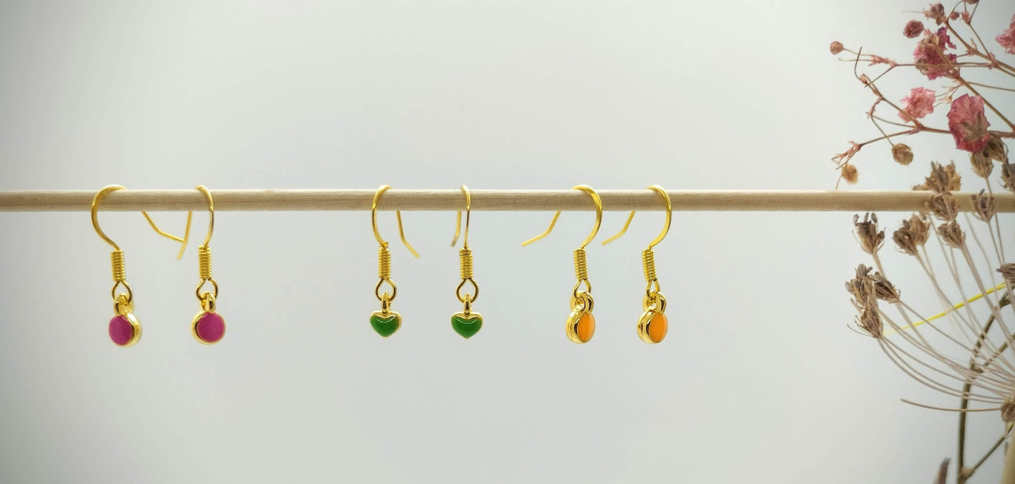Oorbellenset Kleurrijke rondjes - hangertjes(Small)