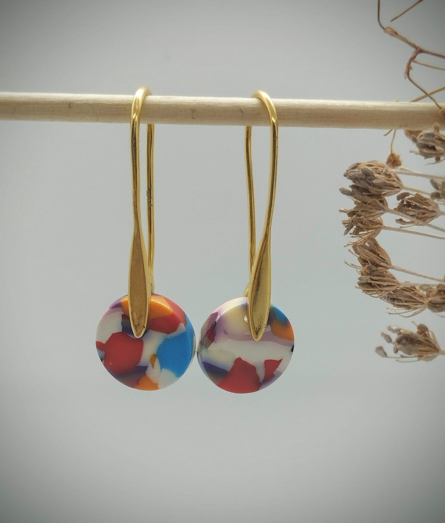 Oorbellenset Resin hangertjes haakjes Mixed color (goud - Nikkelvrij)