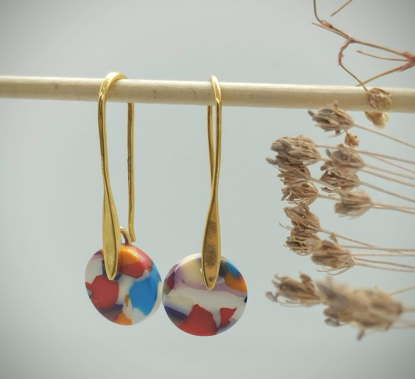 Oorbellenset Resin hangertjes haakjes Mixed color (goud - Nikkelvrij)