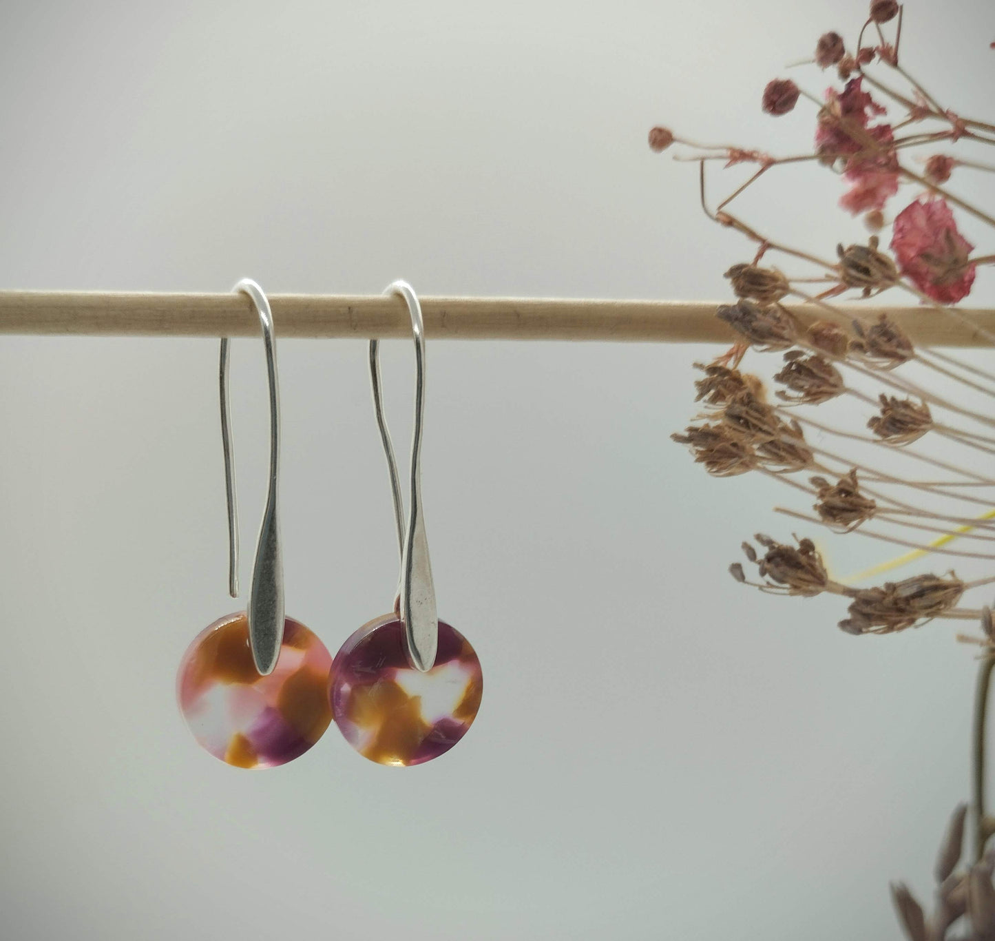 Oorbellenset Resin hangertjes haakjes Mixed color (Zilveren - Nikkelvrij)