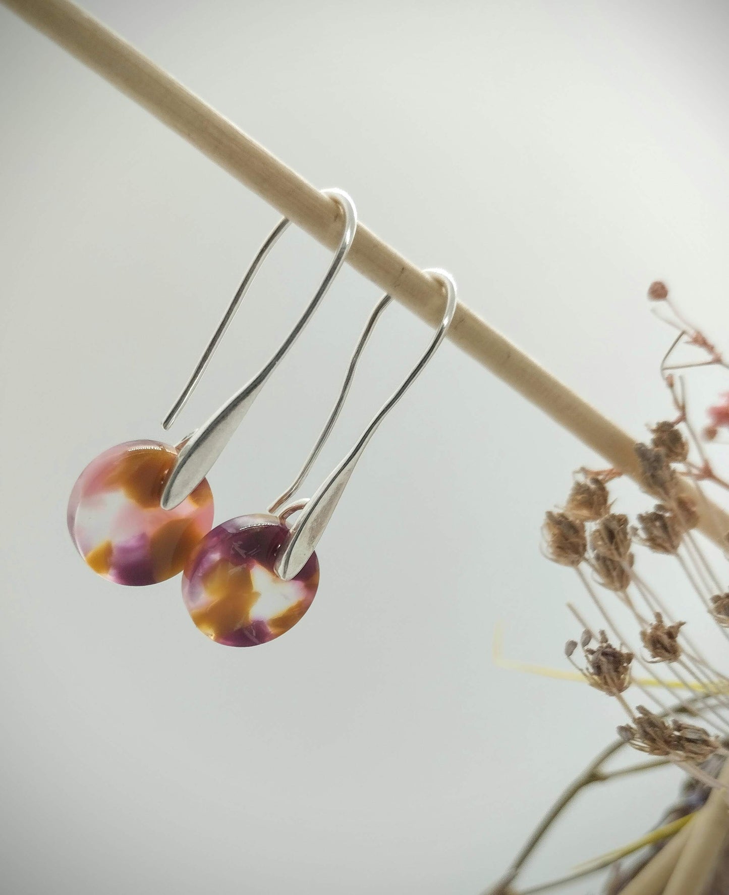 Oorbellenset Resin hangertjes haakjes Mixed color (Zilveren - Nikkelvrij)