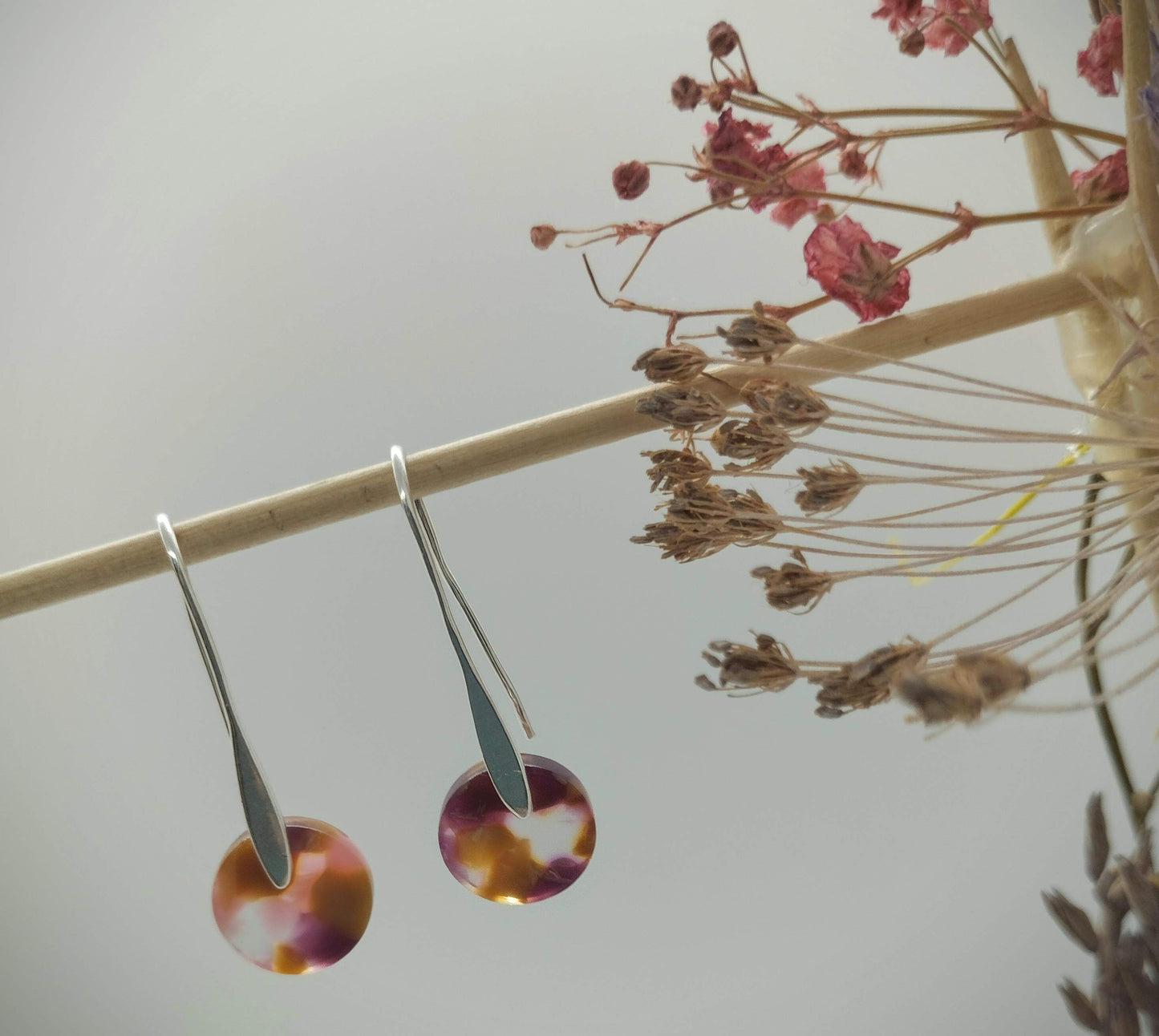 Oorbellenset Resin hangertjes haakjes Mixed color (Zilveren - Nikkelvrij)