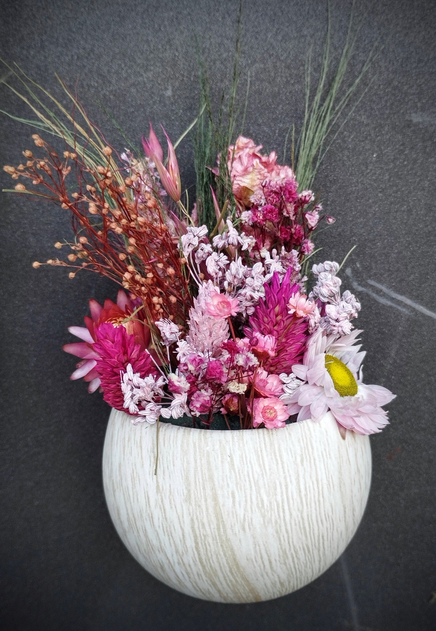 Magnetisch Plantenpotje met droogbloemetjes