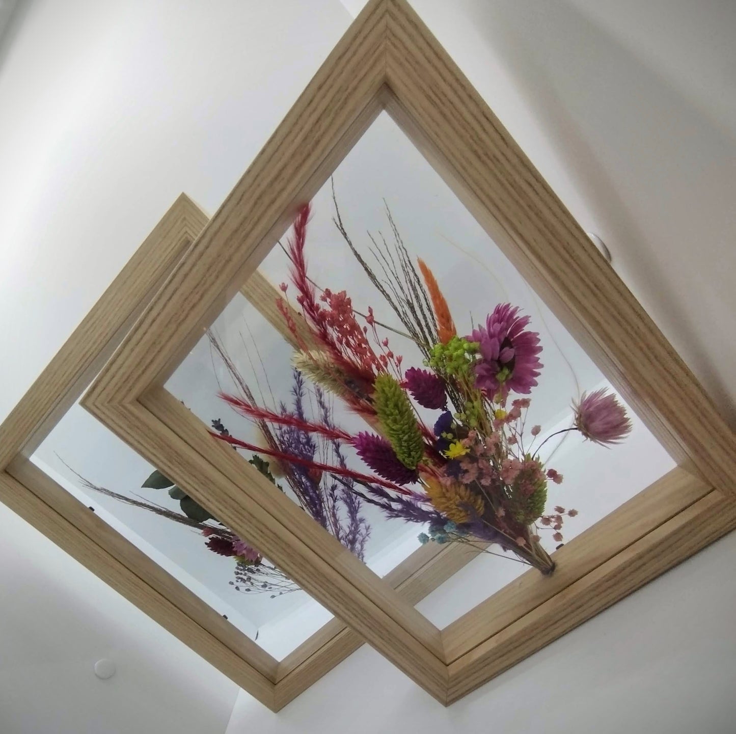 Droogbloemen in houten kader XL
