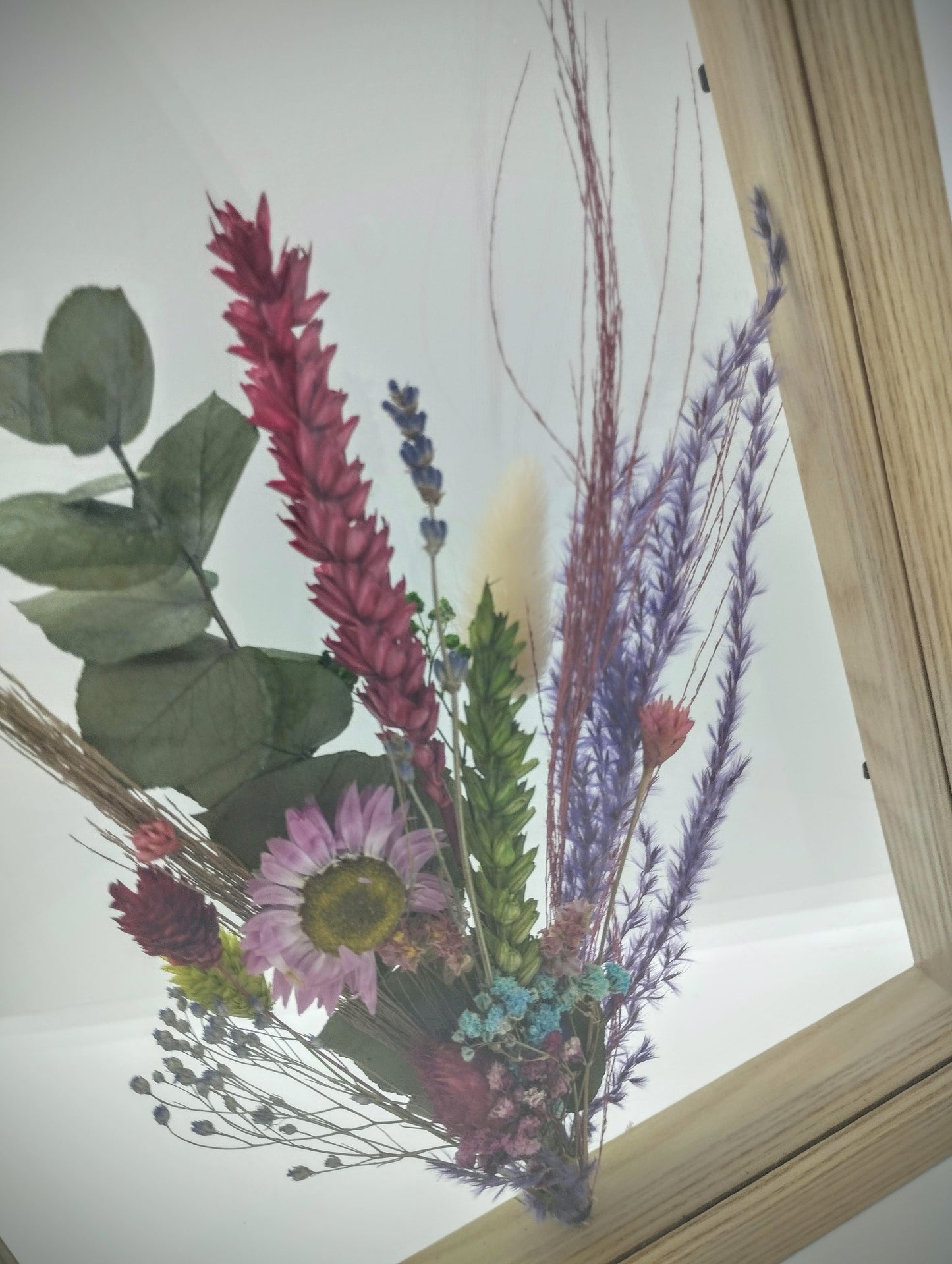 Droogbloemen in houten kader XL