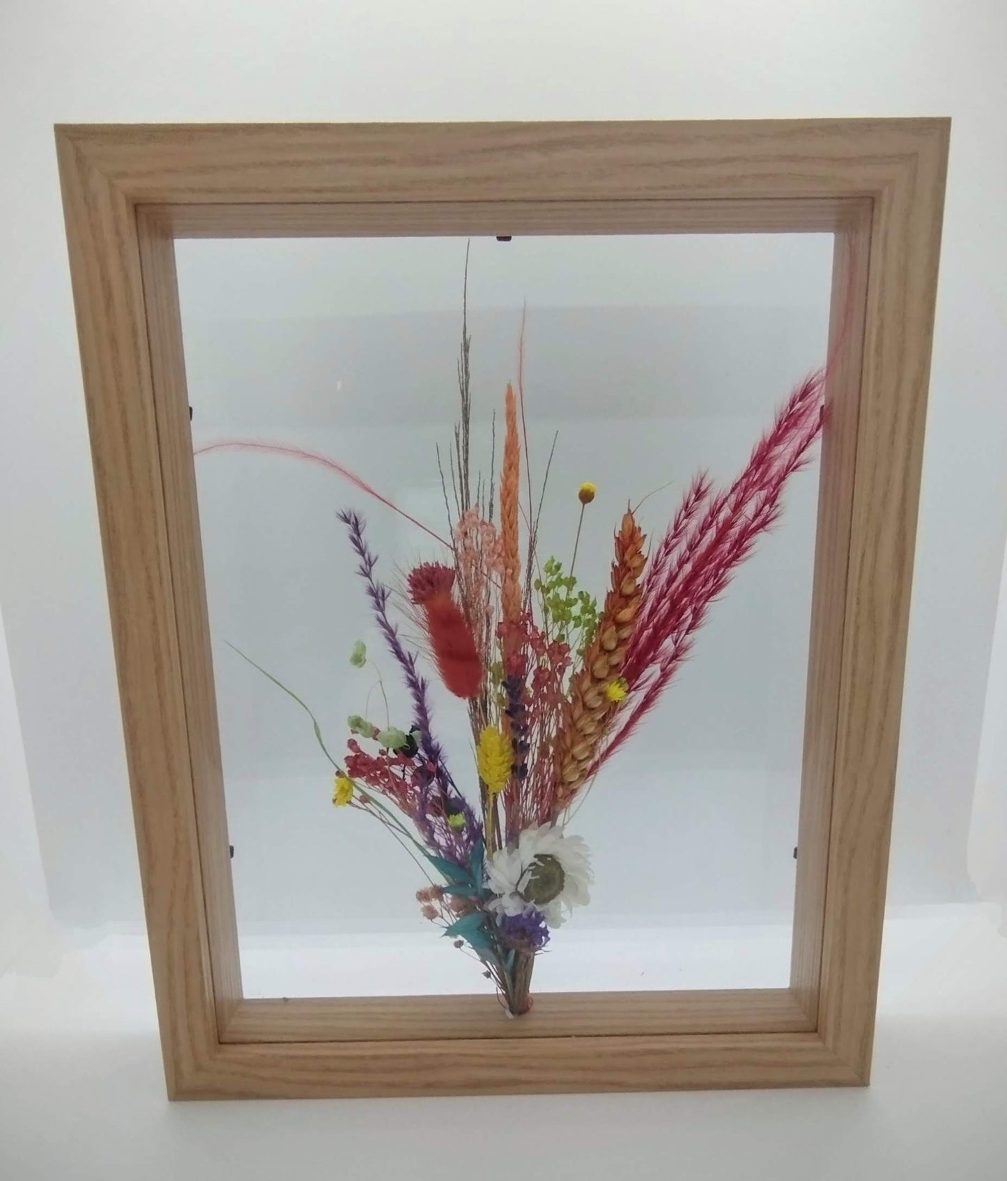 Droogbloemen in houten kader XL