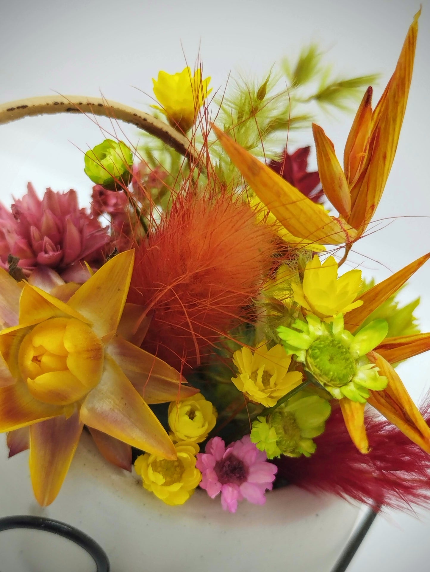 MINI Plantenpotje met gezichtje & droogbloemetjes