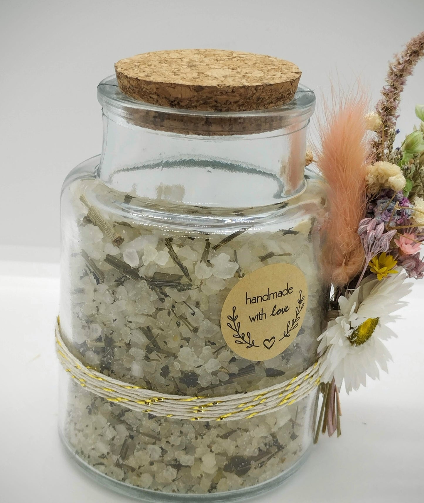 Badzout met droogbloemen - Eucalyptus, citroengras & tijm