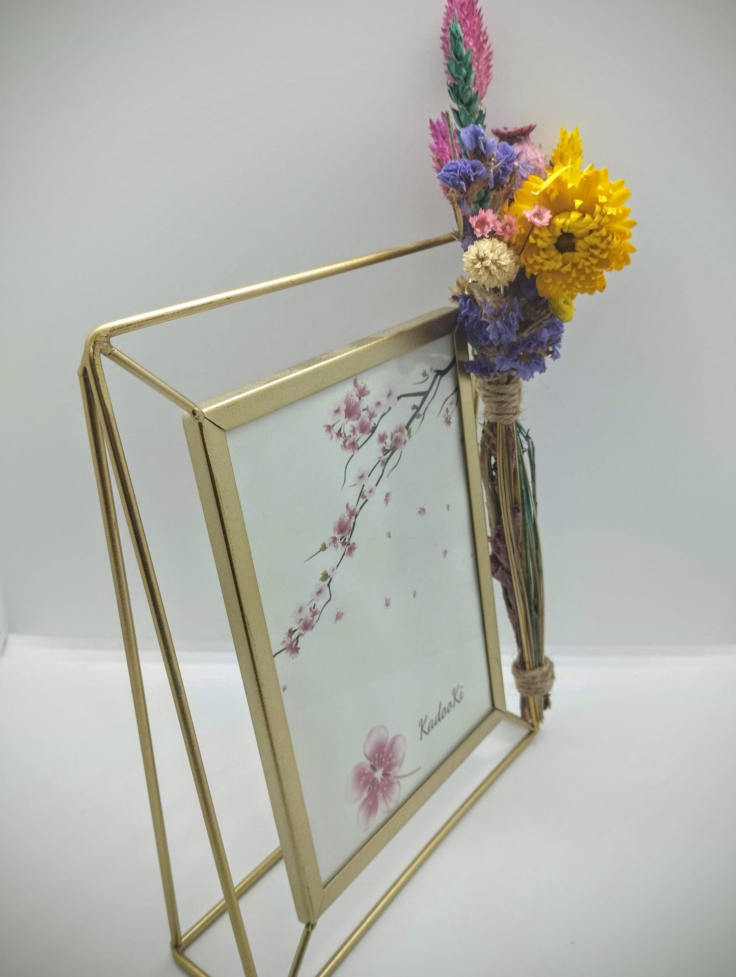 Decoratieve rechthoekige Fotokader met droogbloemen