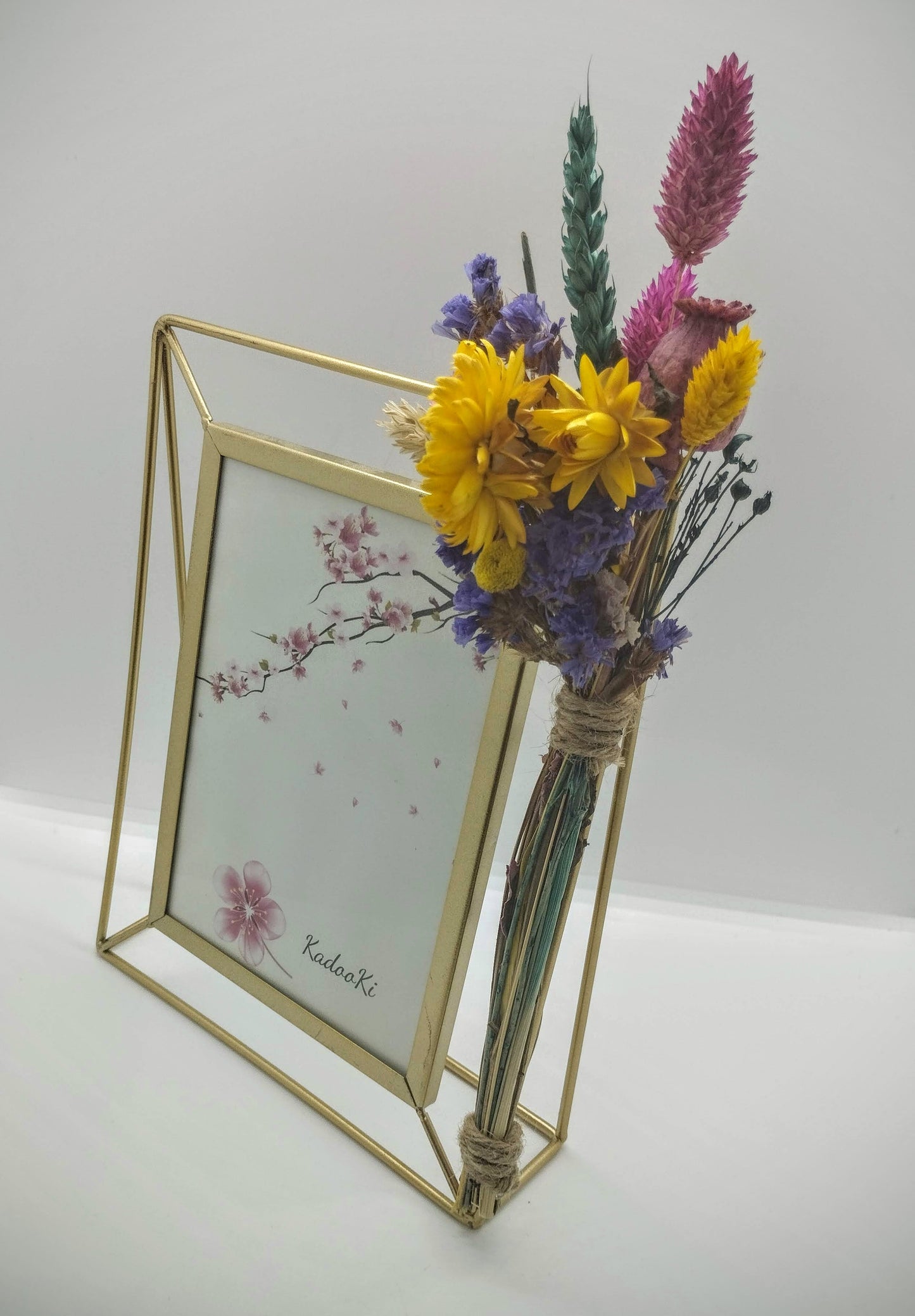Decoratieve rechthoekige Fotokader met droogbloemen