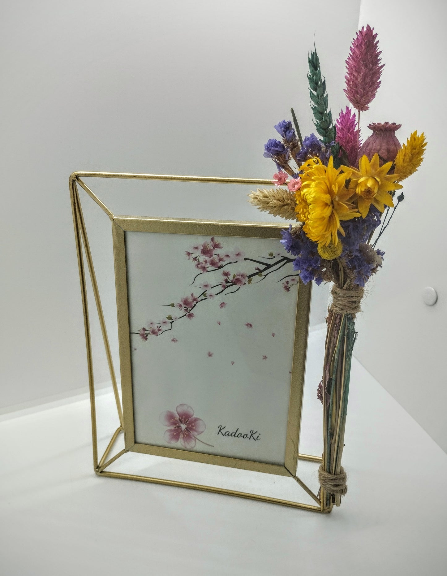 Decoratieve rechthoekige Fotokader met droogbloemen