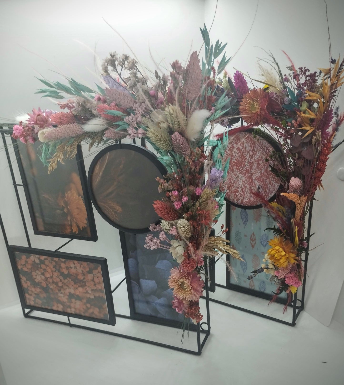 Decoratieve vierkante Fotokader met droogbloemen 2