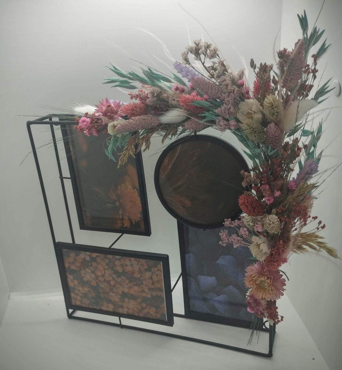 Decoratieve vierkante Fotokader met droogbloemen 2
