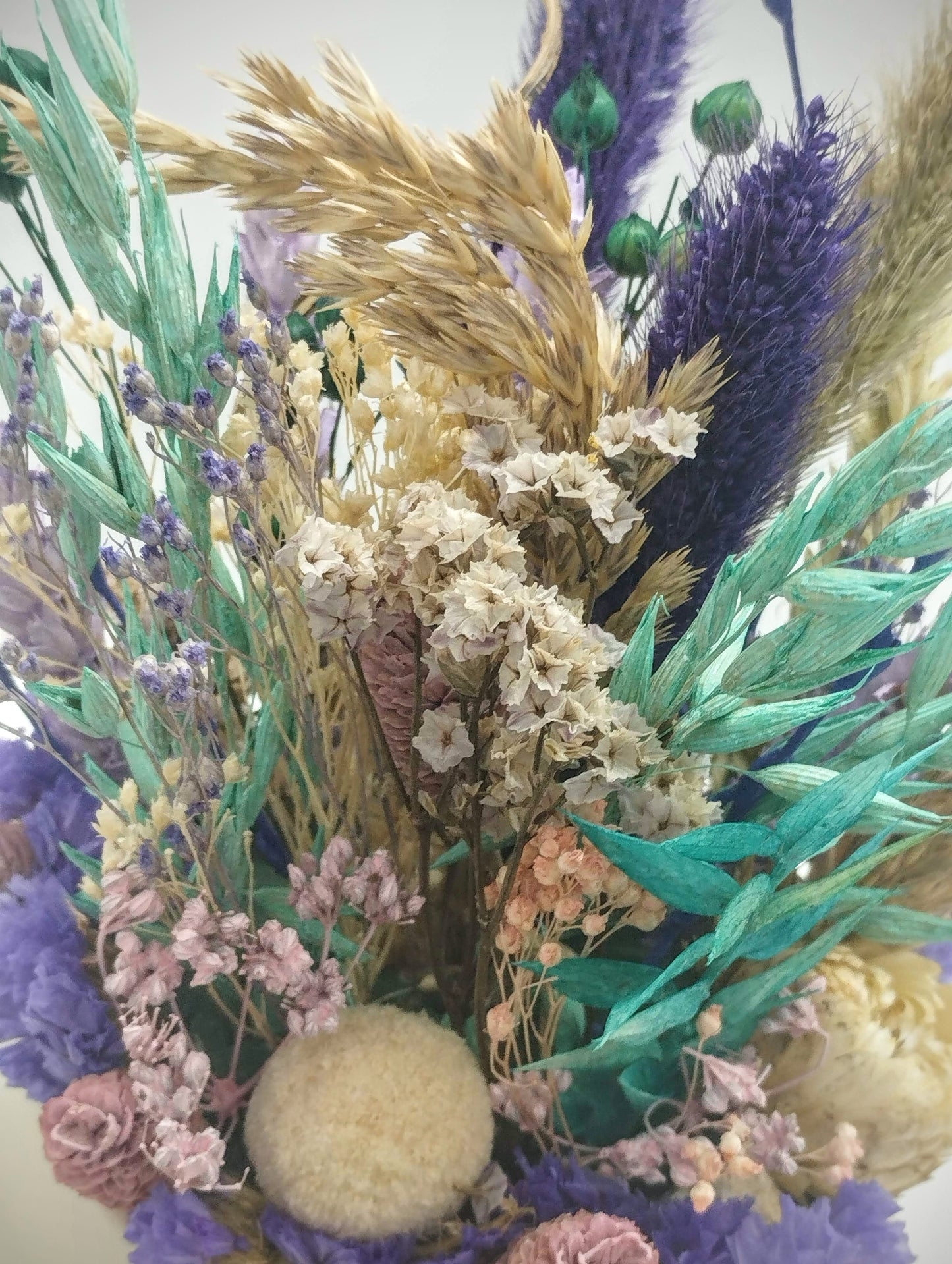Plantenpotje met gezichtje & droogbloemetjes - Medium