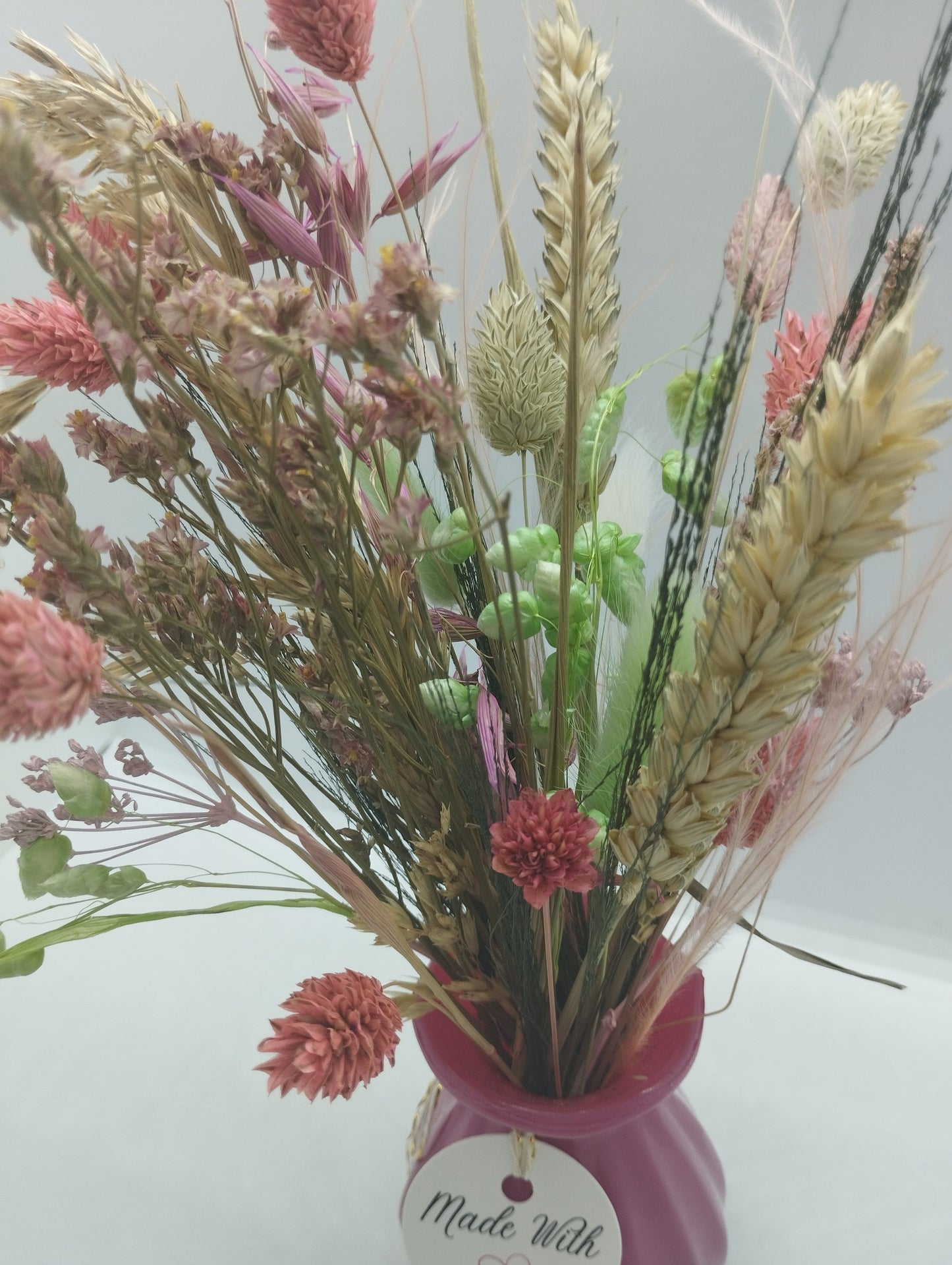 Droogbloemen in kleurrijk Porseleine vaasje