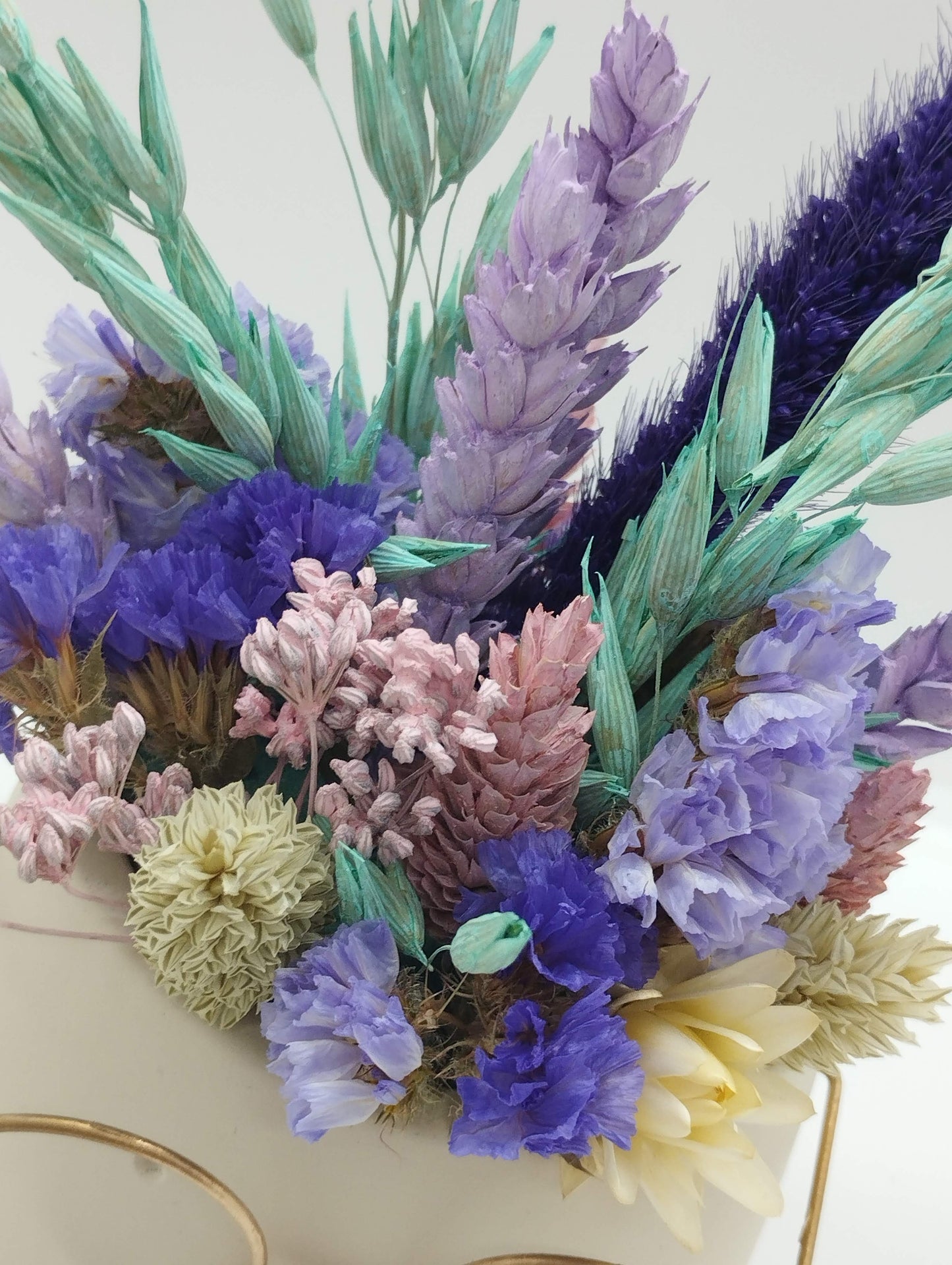 Plantenpotje met gezichtje & droogbloemetjes - Small