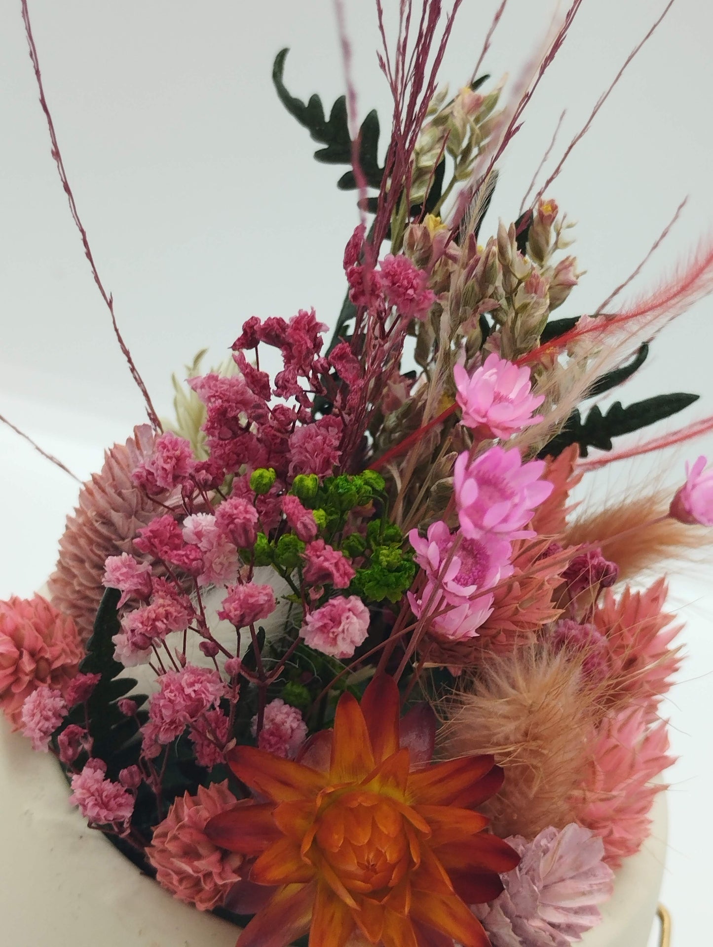 Plantenpotje met gezichtje & droogbloemetjes - Small