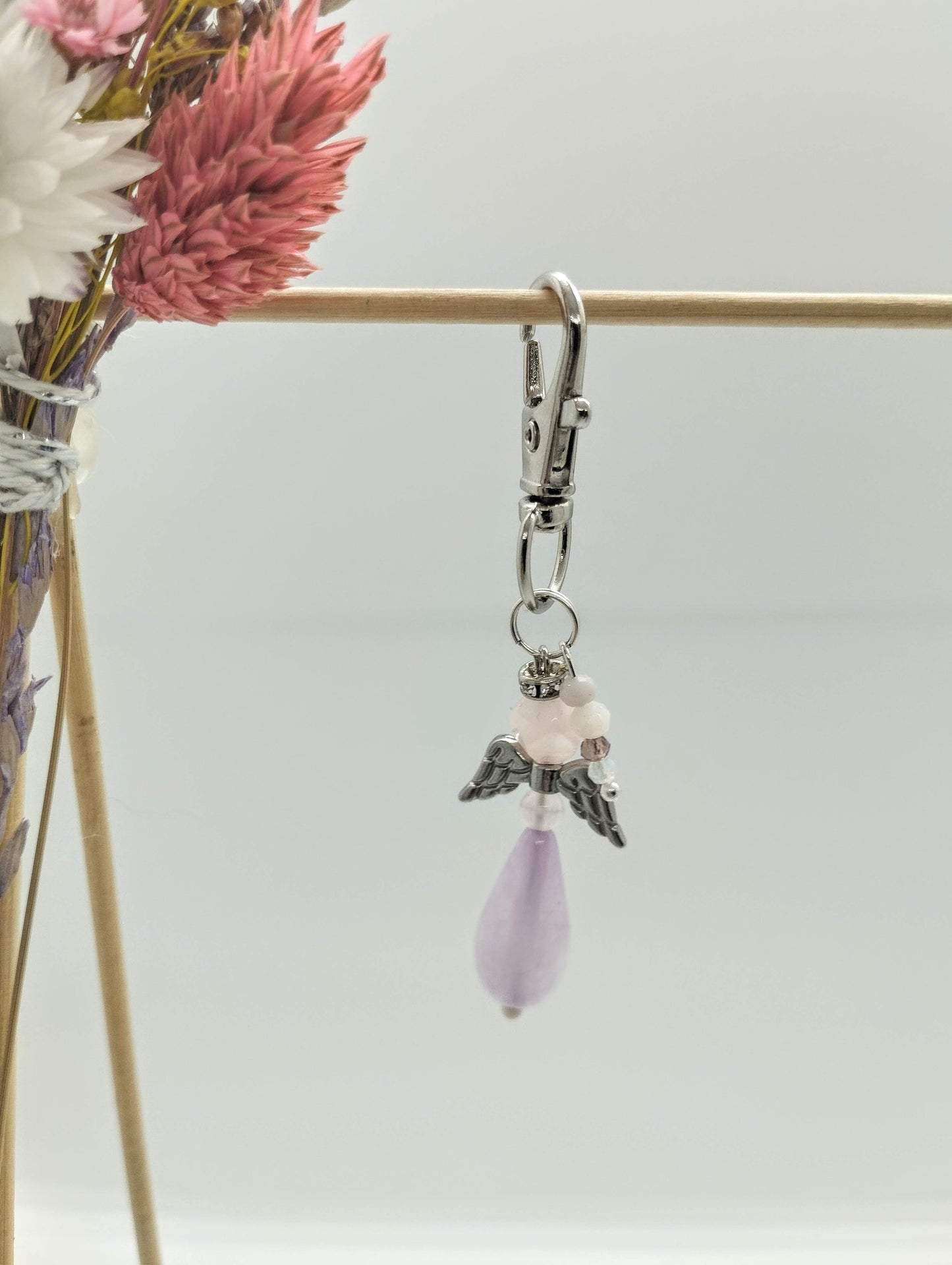 Bescherm Engeltje met Rozenkwarts (hoofdje)