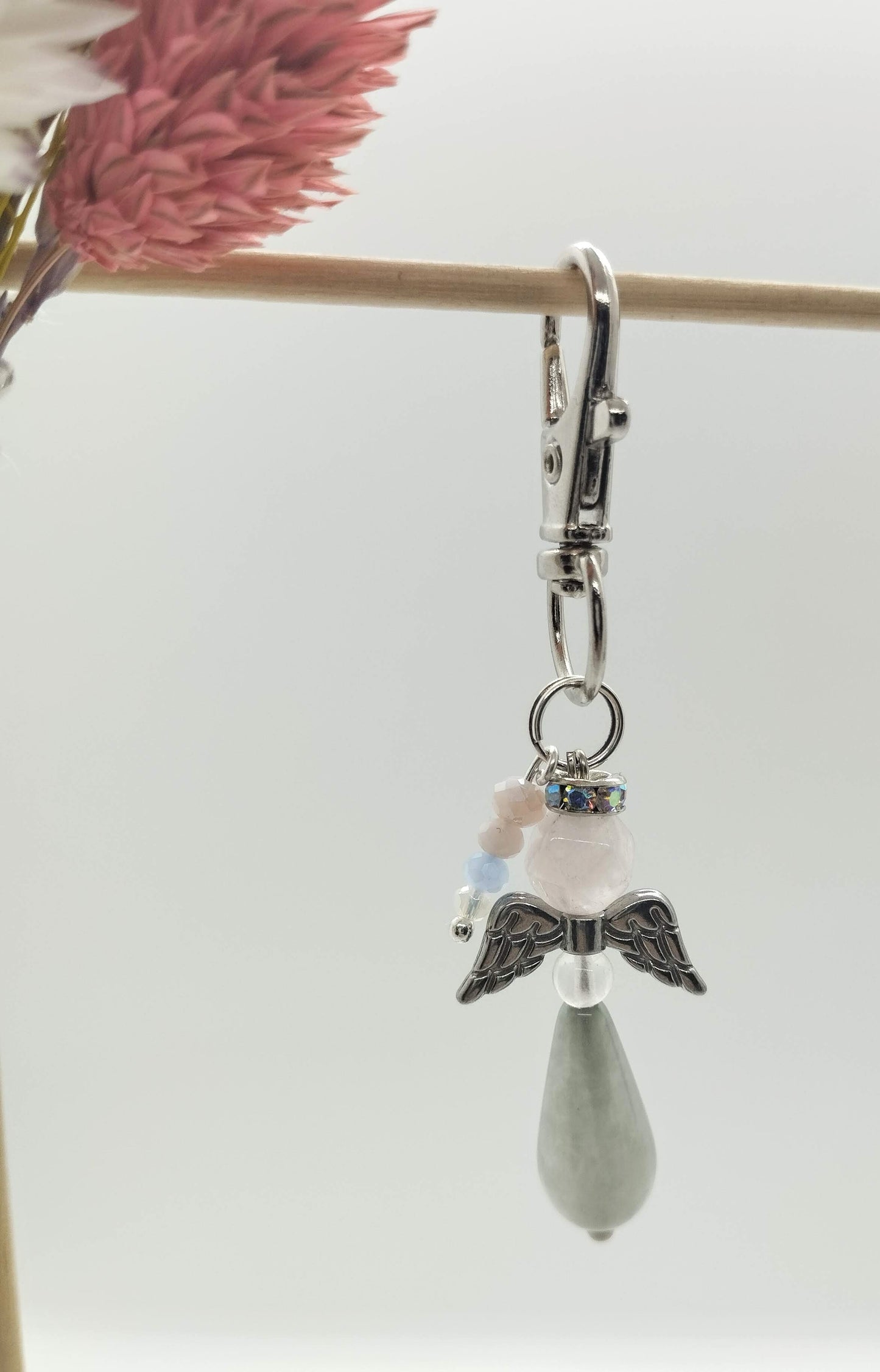 Bescherm Engeltje met Rozenkwarts (hoofdje)