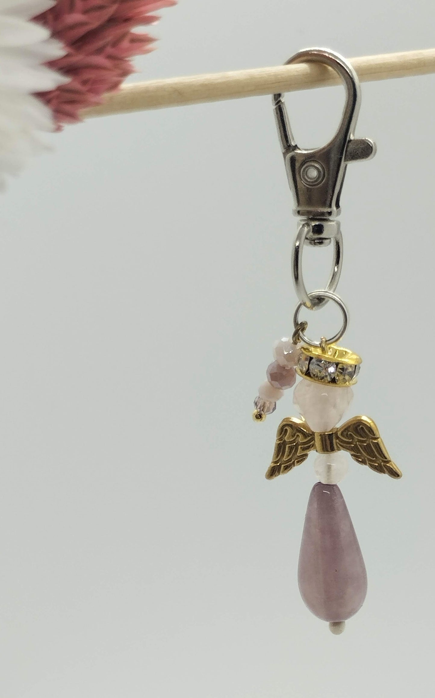 Bescherm Engeltje met Rozenkwarts (hoofdje)