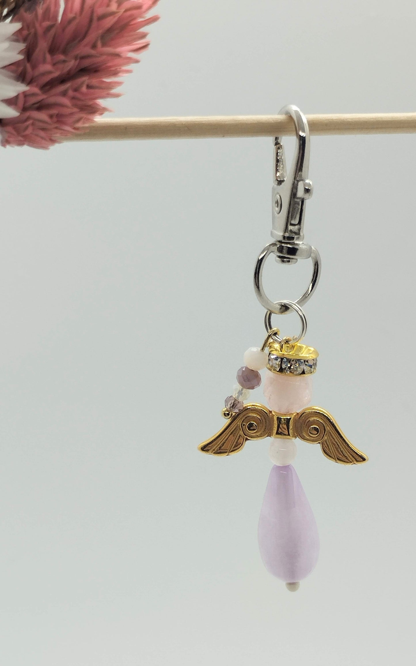 Bescherm Engeltje met Rozenkwarts (hoofdje)