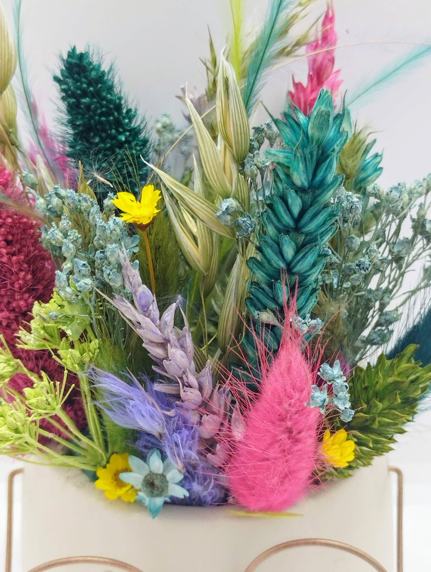 Plantenpotje met gezichtje & droogbloemetjes - Small