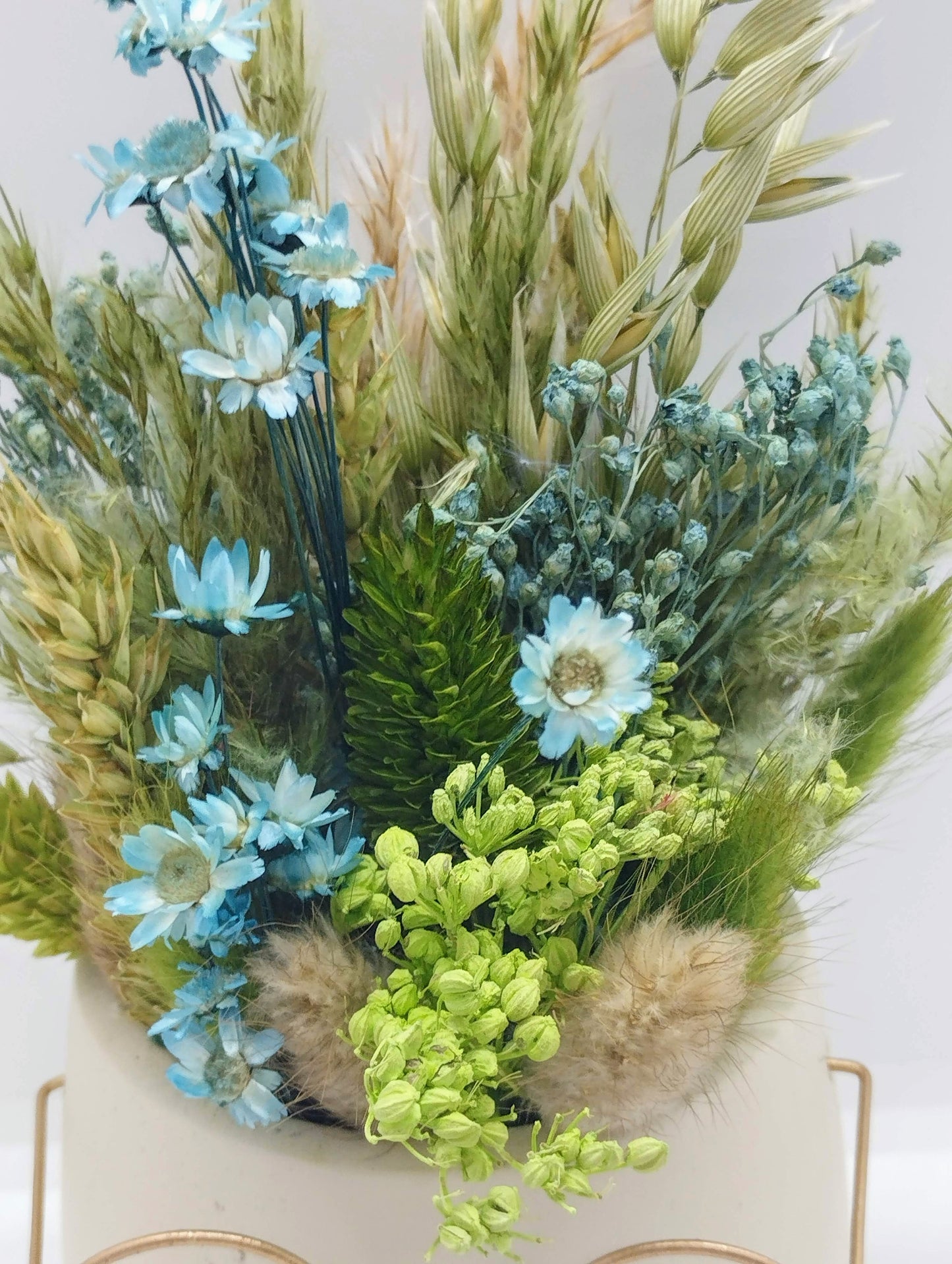 Plantenpotje met gezichtje & droogbloemetjes - Small