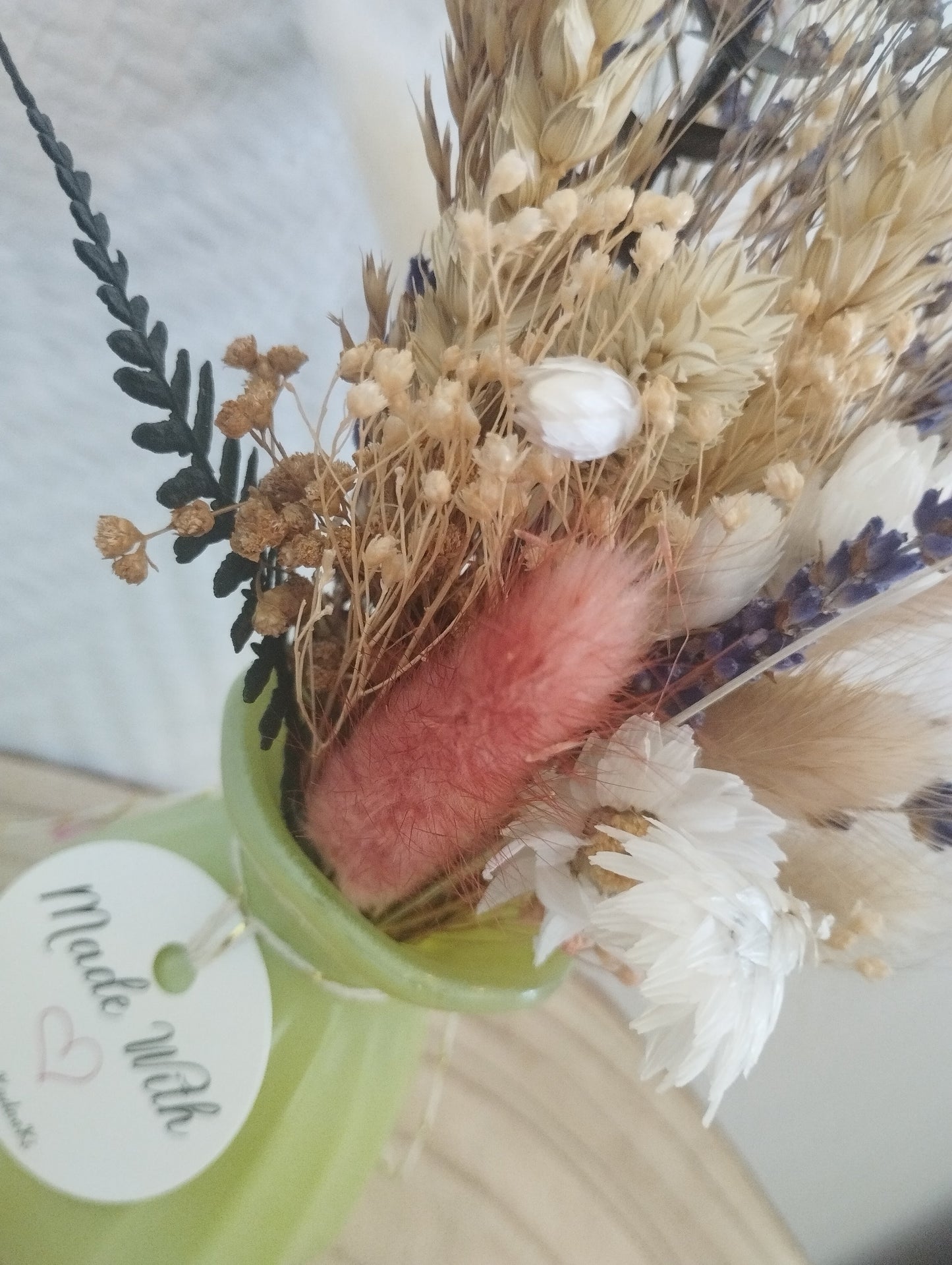 Droogbloemen in kleurrijk Porseleine vaasje