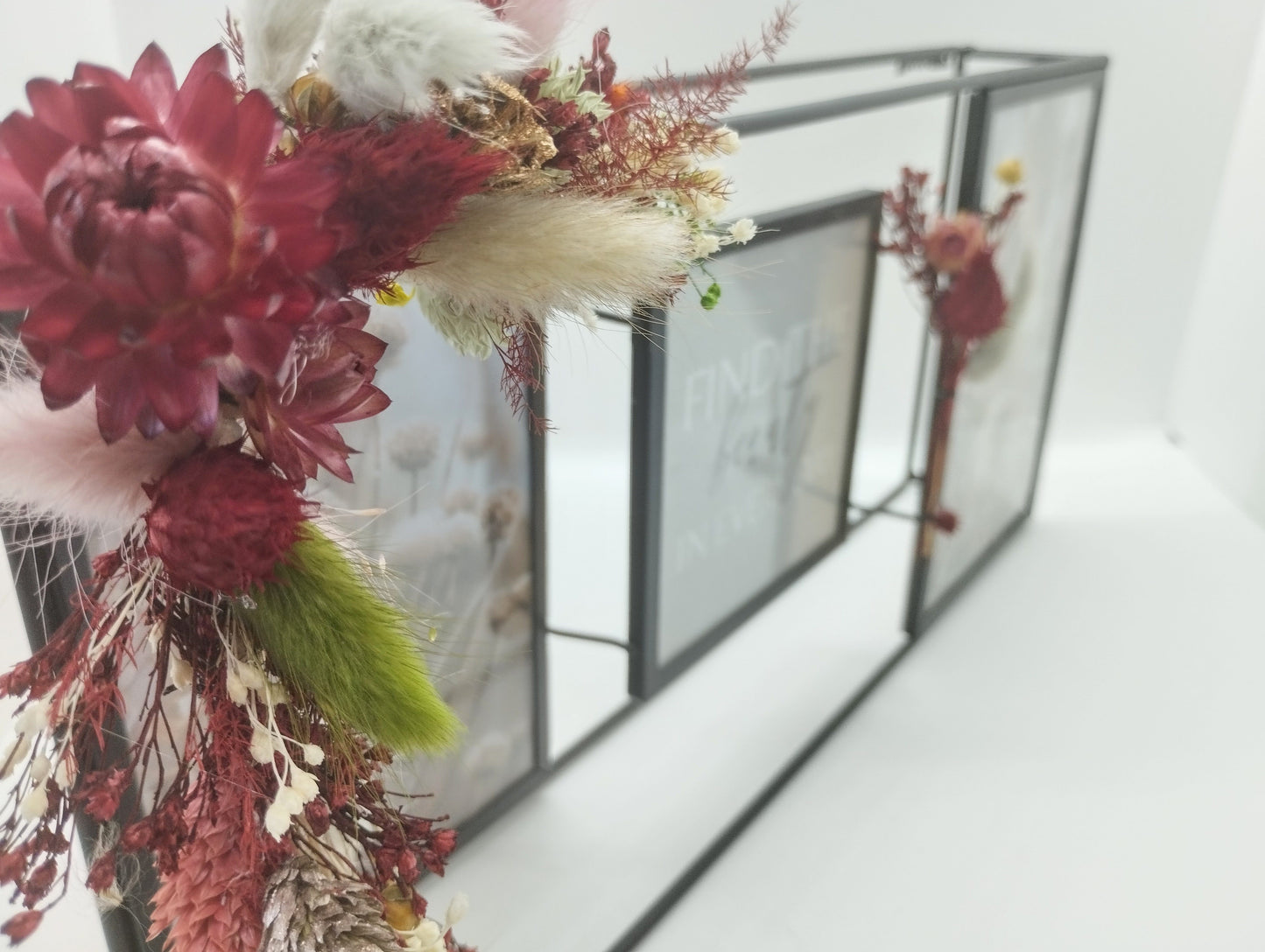 Decoratieve rechthoekige Fotokader met droogbloemen