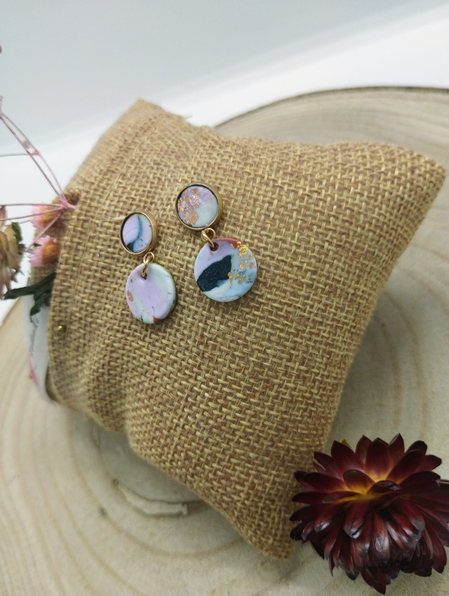 Gentle Chaos - Handgemaakte polymeerklei oorbellenset (stekertje)