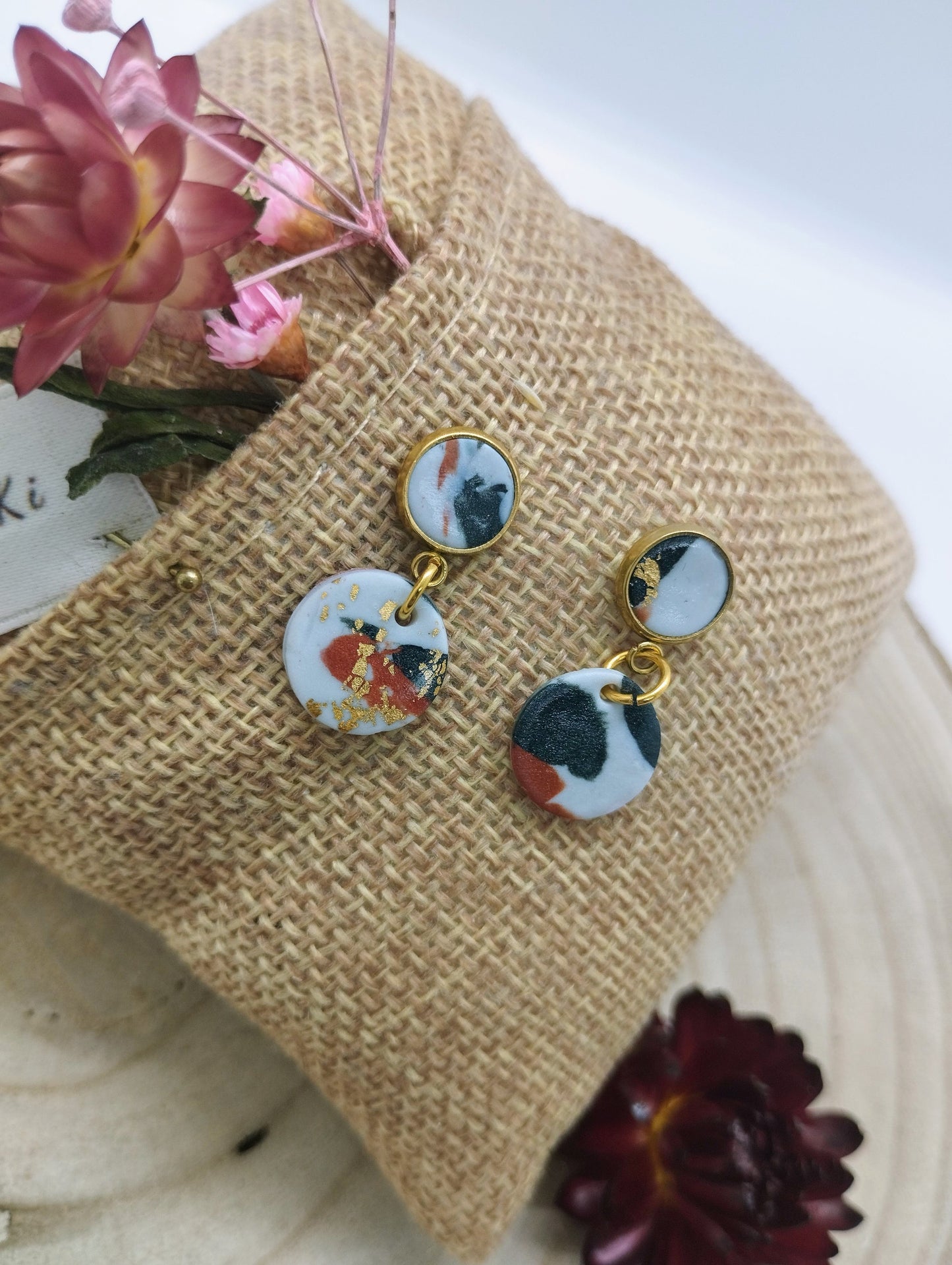 Gentle Chaos - Handgemaakte polymeerklei oorbellenset (stekertje)