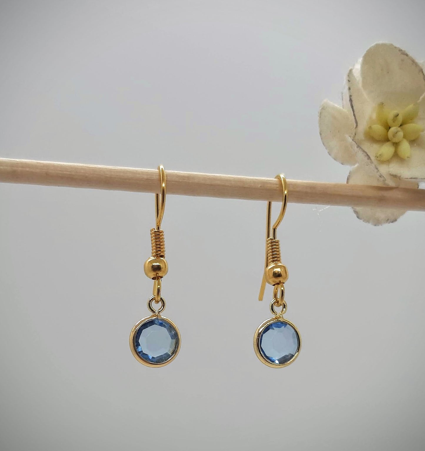 Oorbellenset - Crystal Glass - hangertjes (Goud)