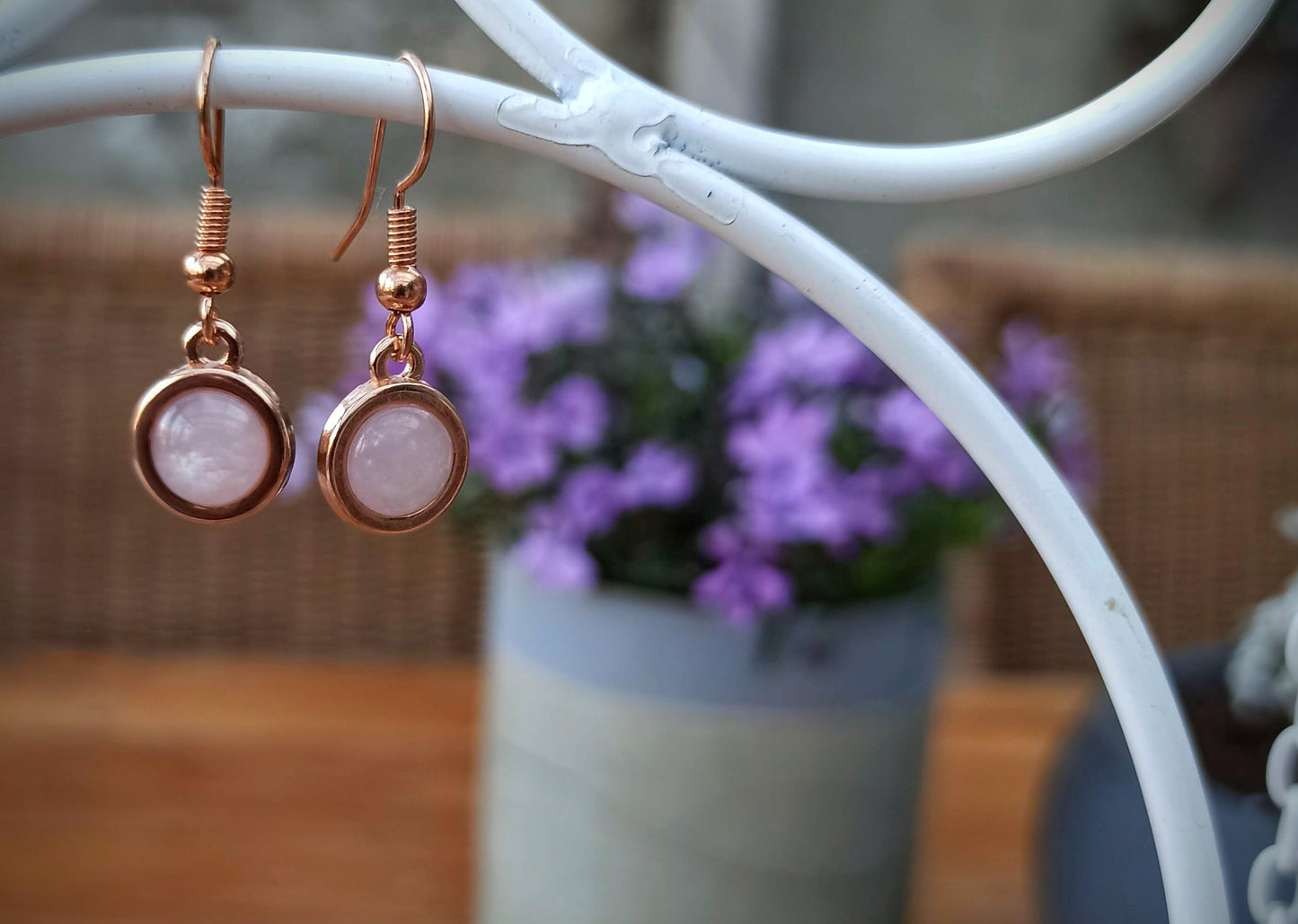 Oorbellenset Pastel Pink Polaris - hangertjes (Rosé/Goud)