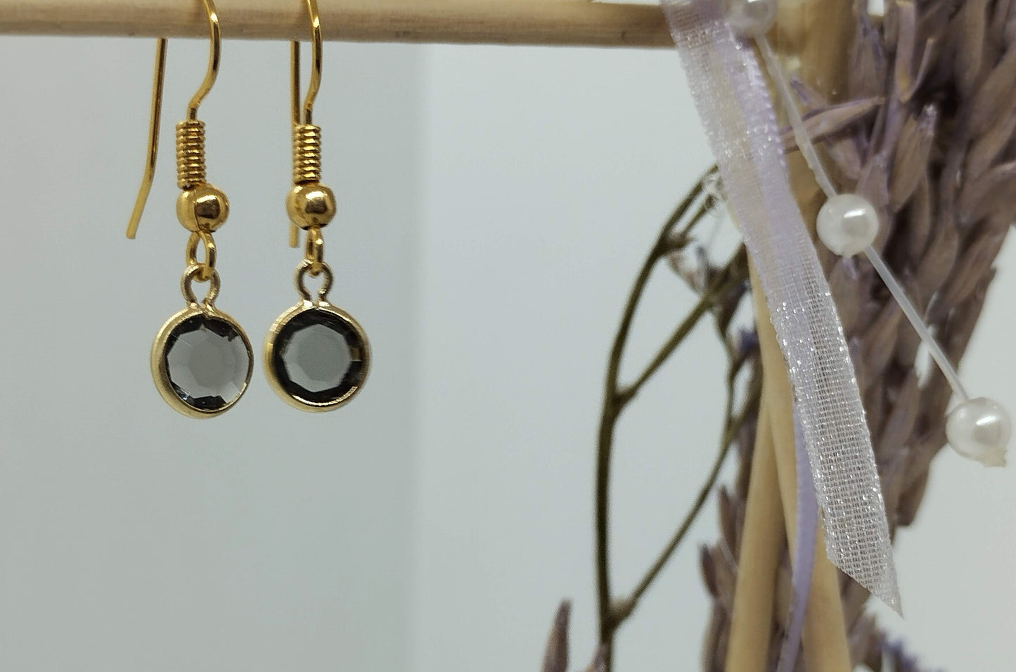 Oorbellenset - Crystal Glass - hangertjes (Goud)