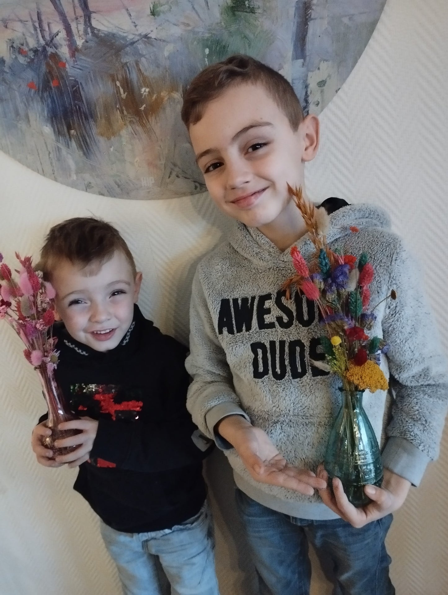 Droogbloemen in kleurrijk vaasje - The Rainbow Special edition