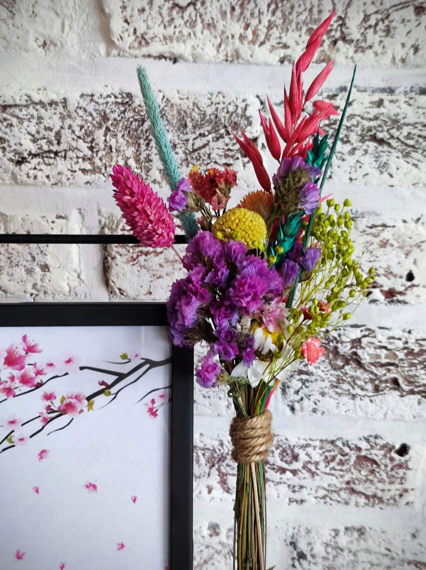 Decoratieve rechthoekige Fotokader met droogbloemen