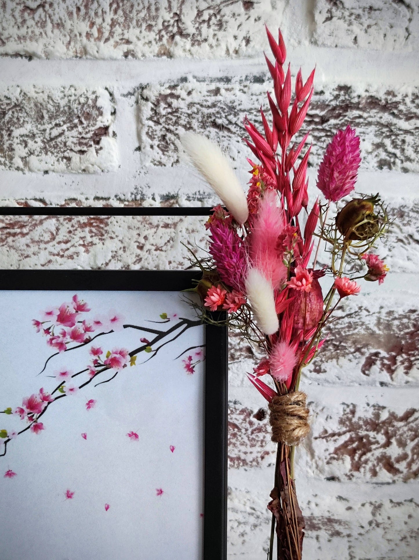 Decoratieve rechthoekige Fotokader met droogbloemen