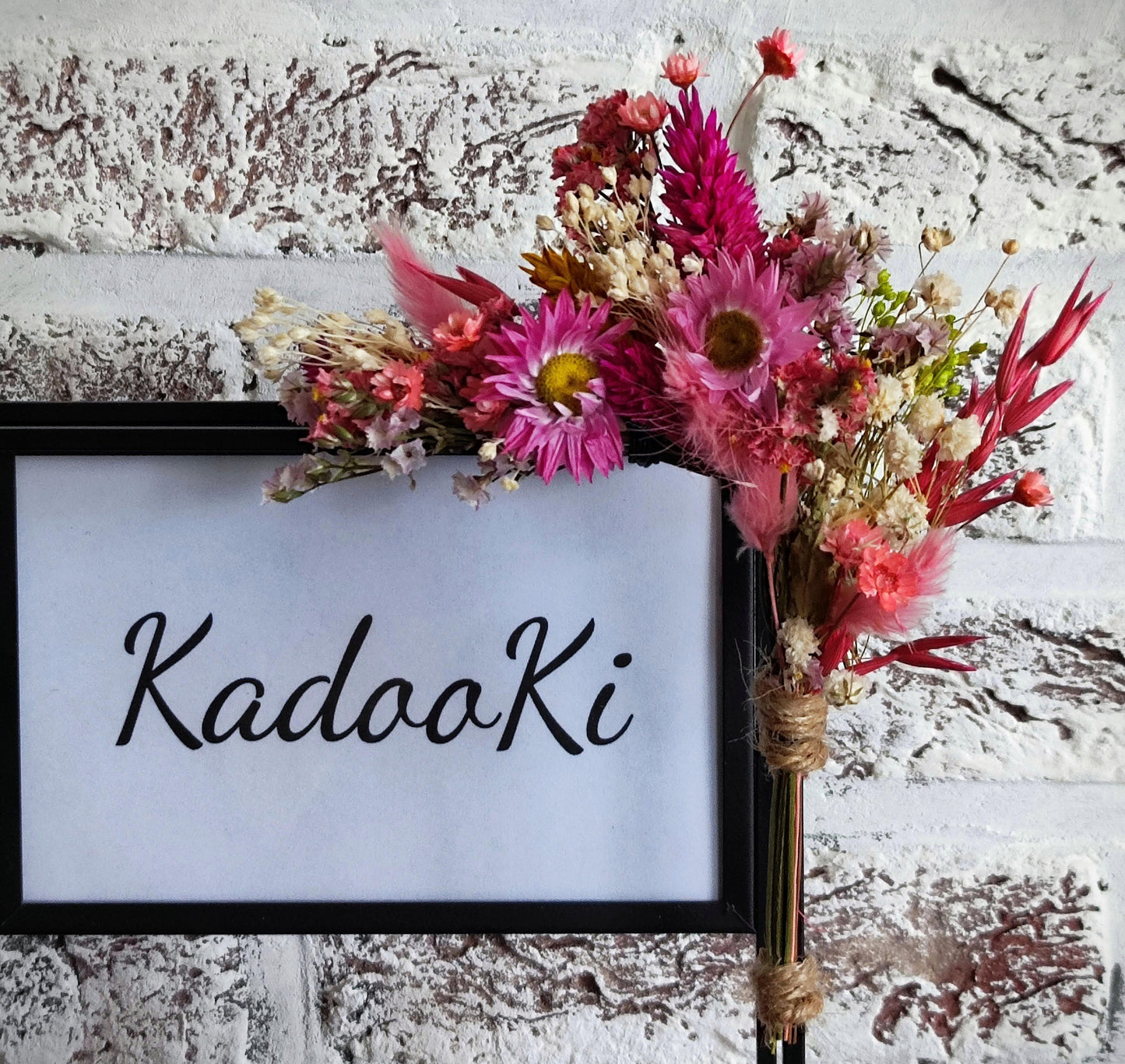 Decoratieve vierkante Fotokader met droogbloemen