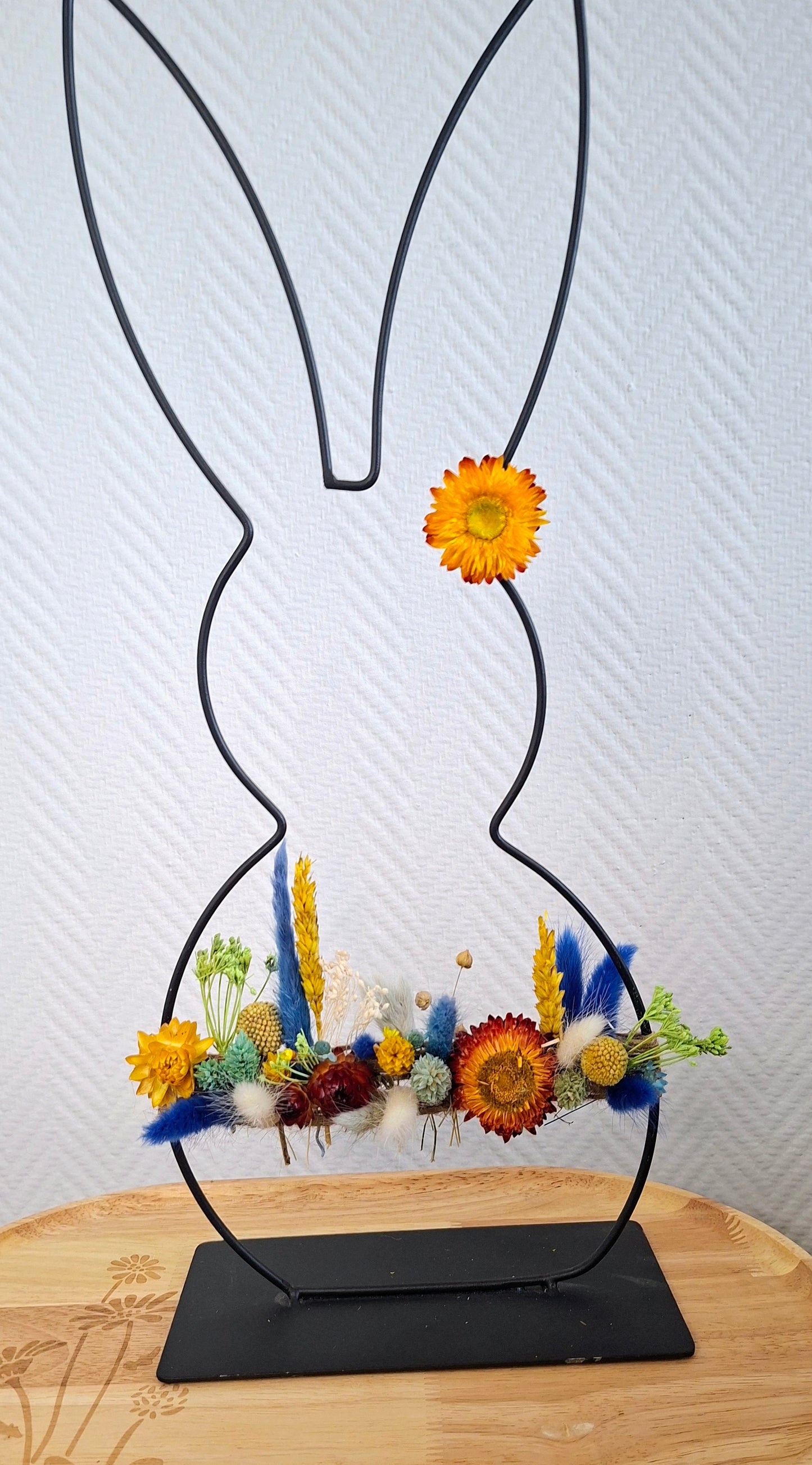 Paashaasje met droogbloemetjes en macramé (Large)