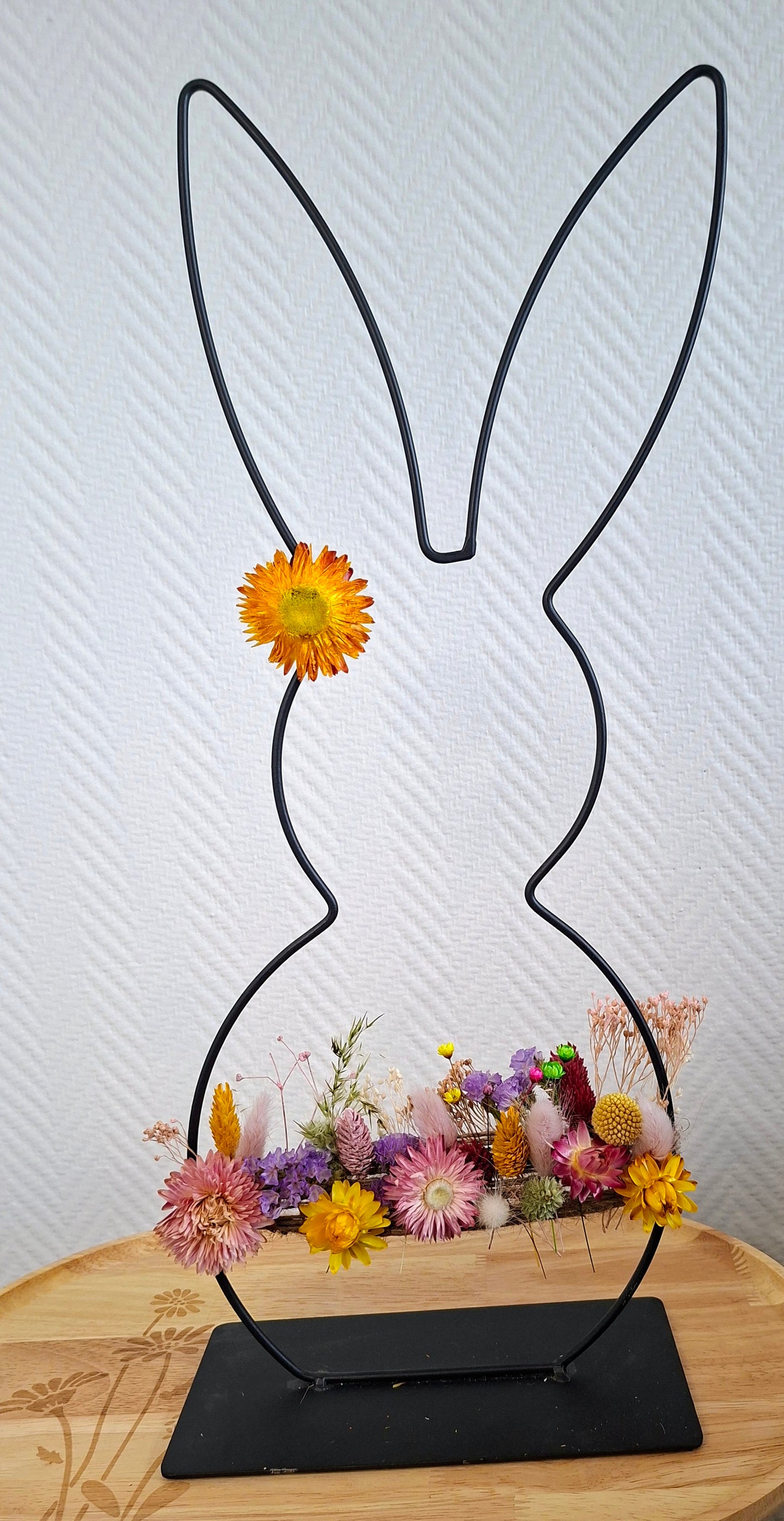 Paashaasje met droogbloemetjes en macramé (Large)