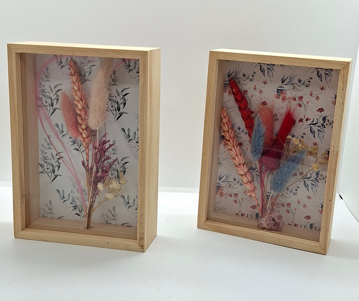 Droogbloemen in houten kader met leuke print - Small