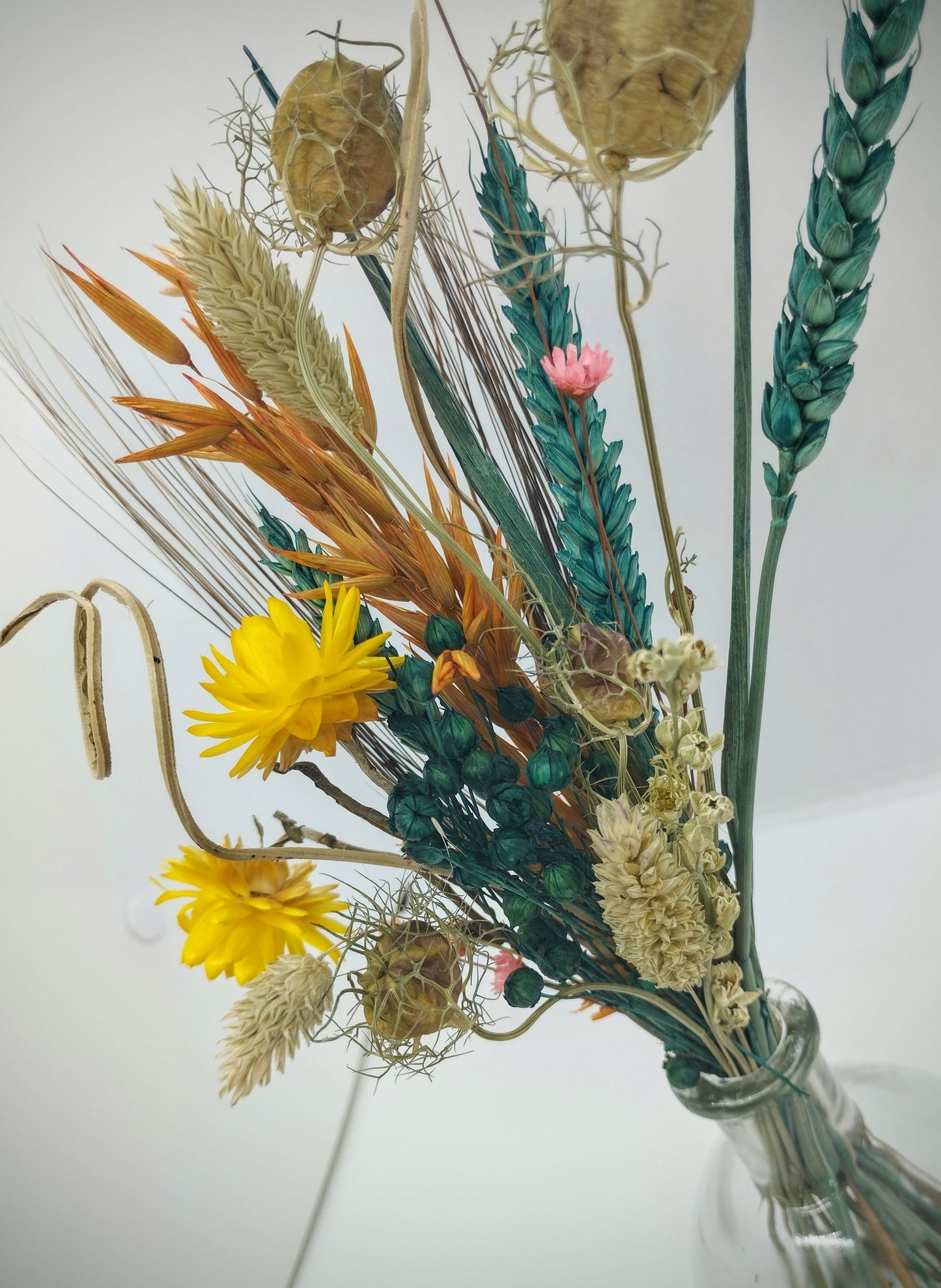 Droogbloemen in bubble-vaasje