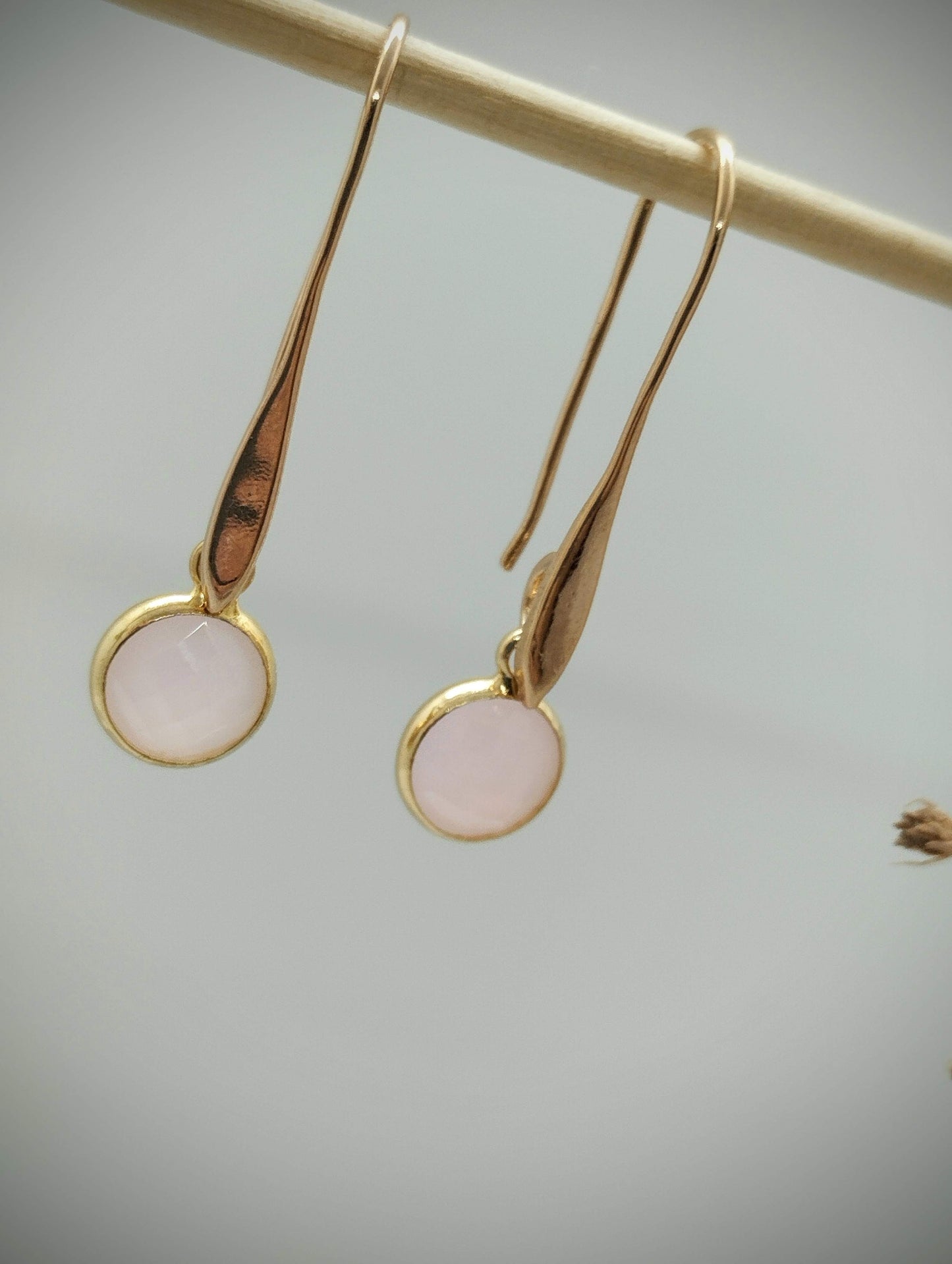 Oorbellenset Crystal Glass Pink - Hanger (Rosé- Nikkelvrij)