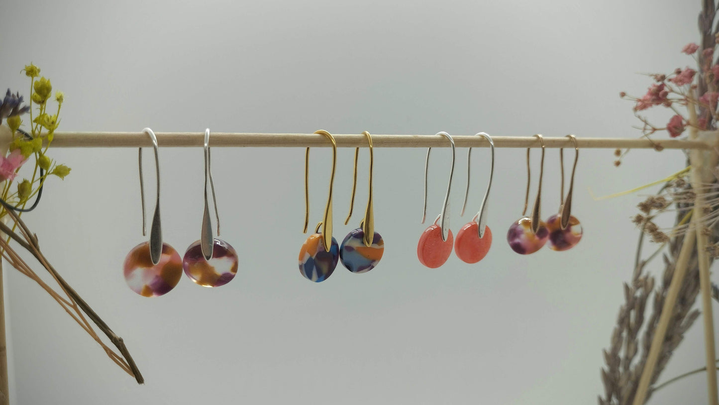 Oorbellenset Resin hangertjes haakjes Mixed color (Rose - Nikkelvrij)