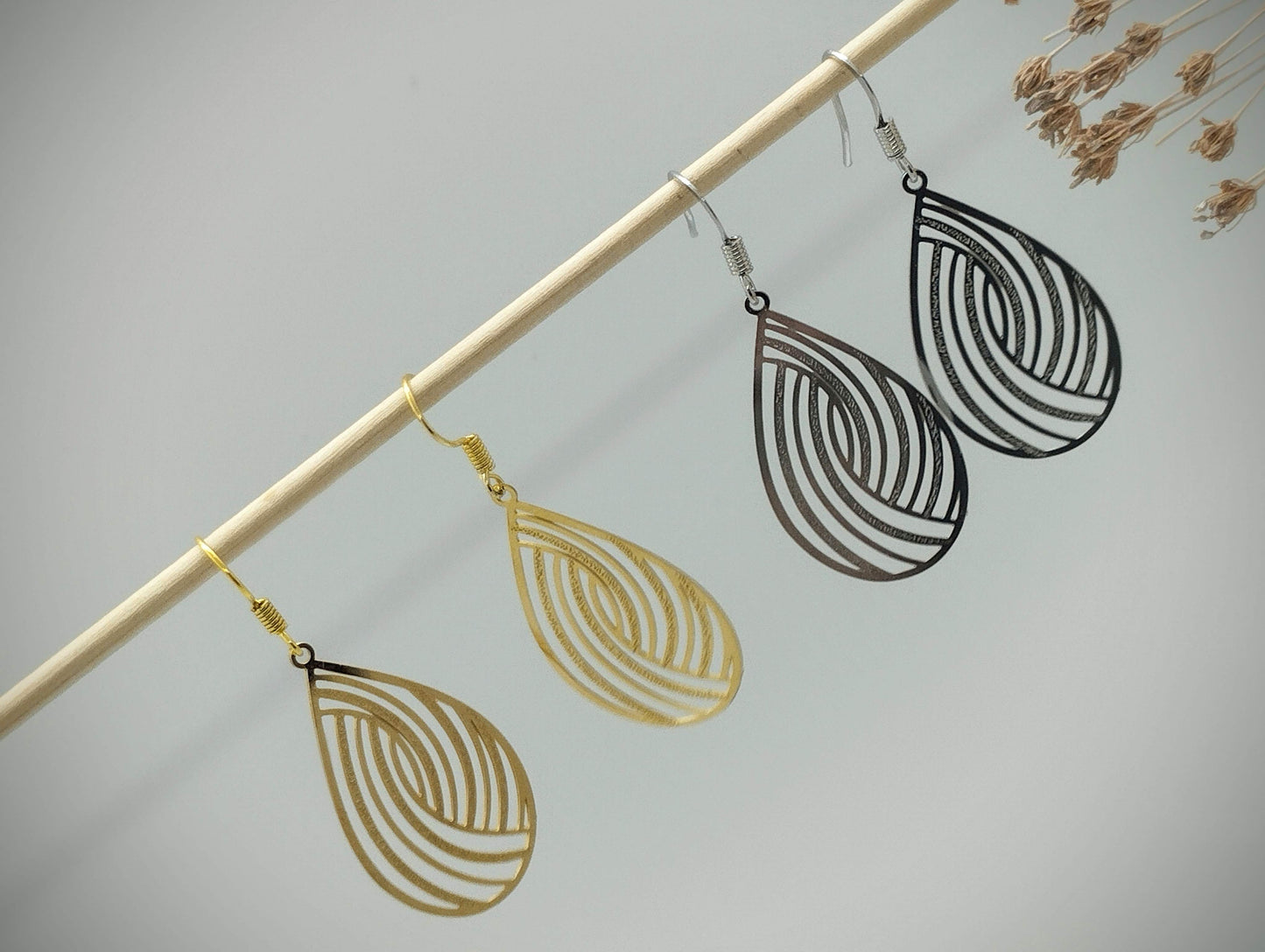Oorbellenset hanger  (Goud /RVS)