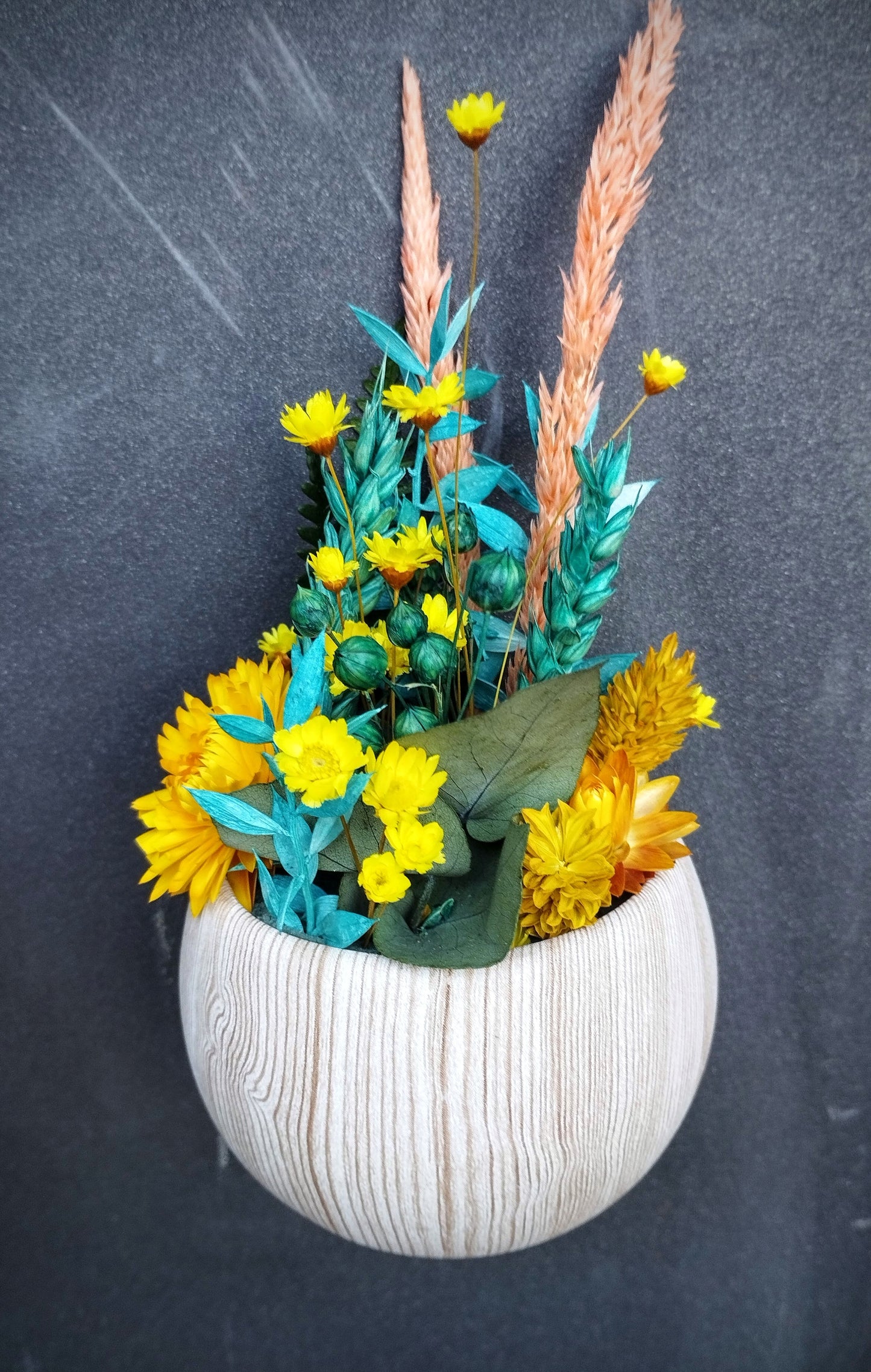 Magnetisch Plantenpotje met droogbloemetjes