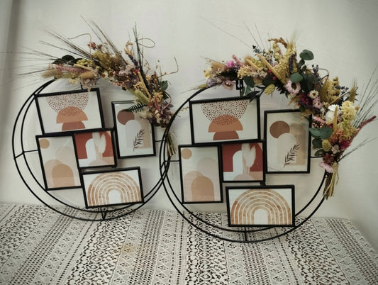 Combipakket : 2x Decoratieve Fotokader met droogbloemen