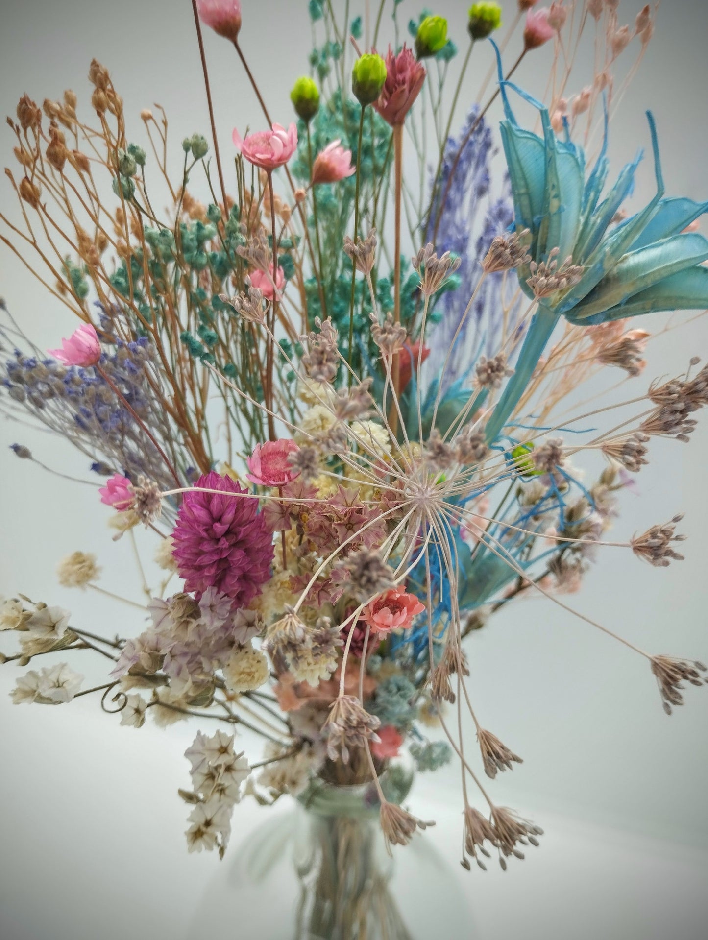 Droogbloemen in bubble-vaasje