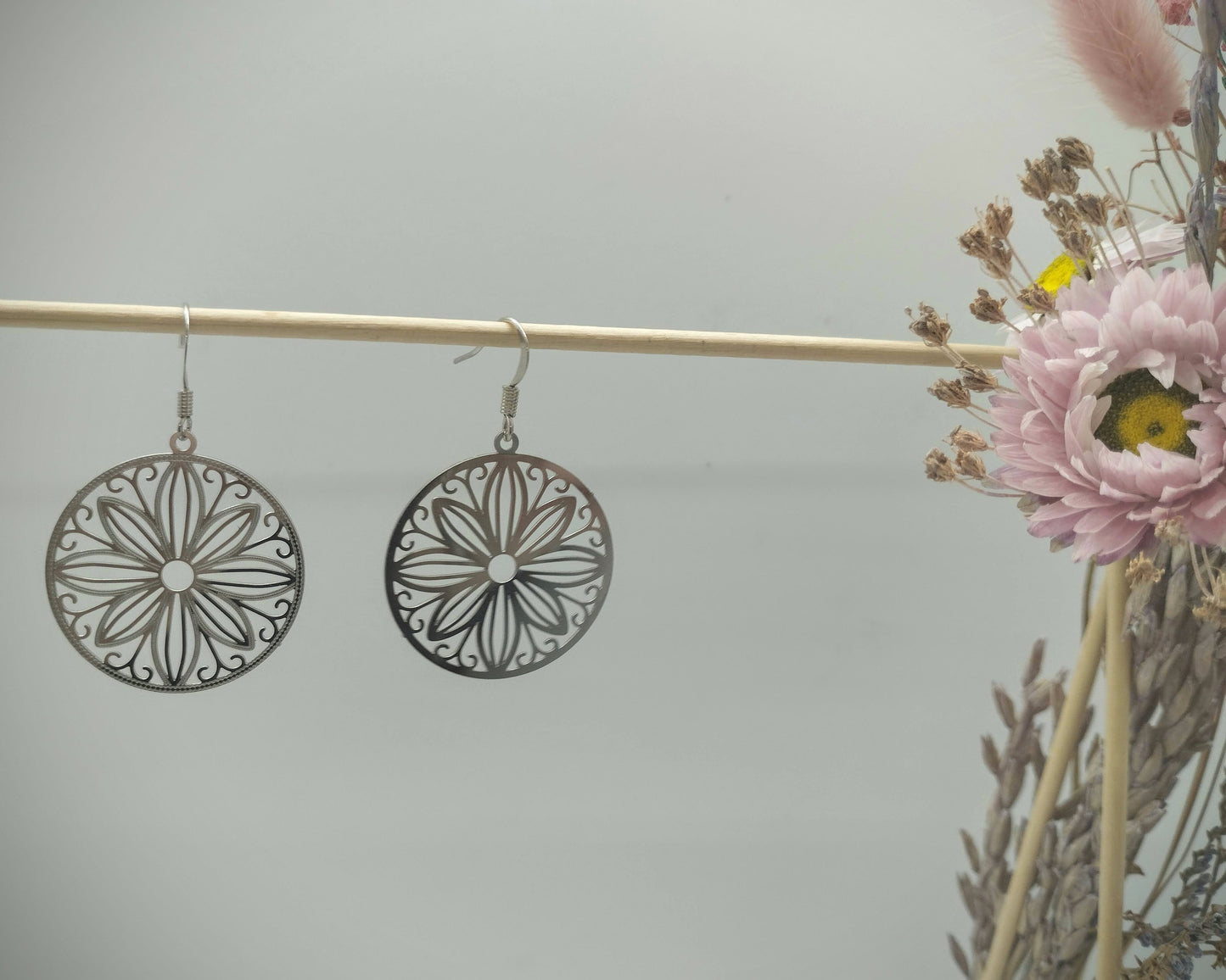 Oorbellenset - Floral - zilver (nikkelvrij)